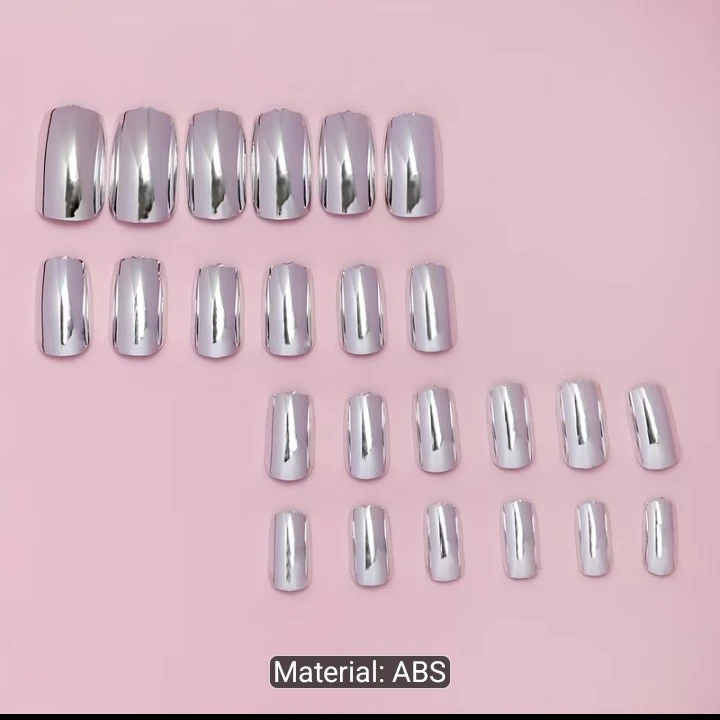 Silver Mirror Reusable Press-On Nails - photo 2