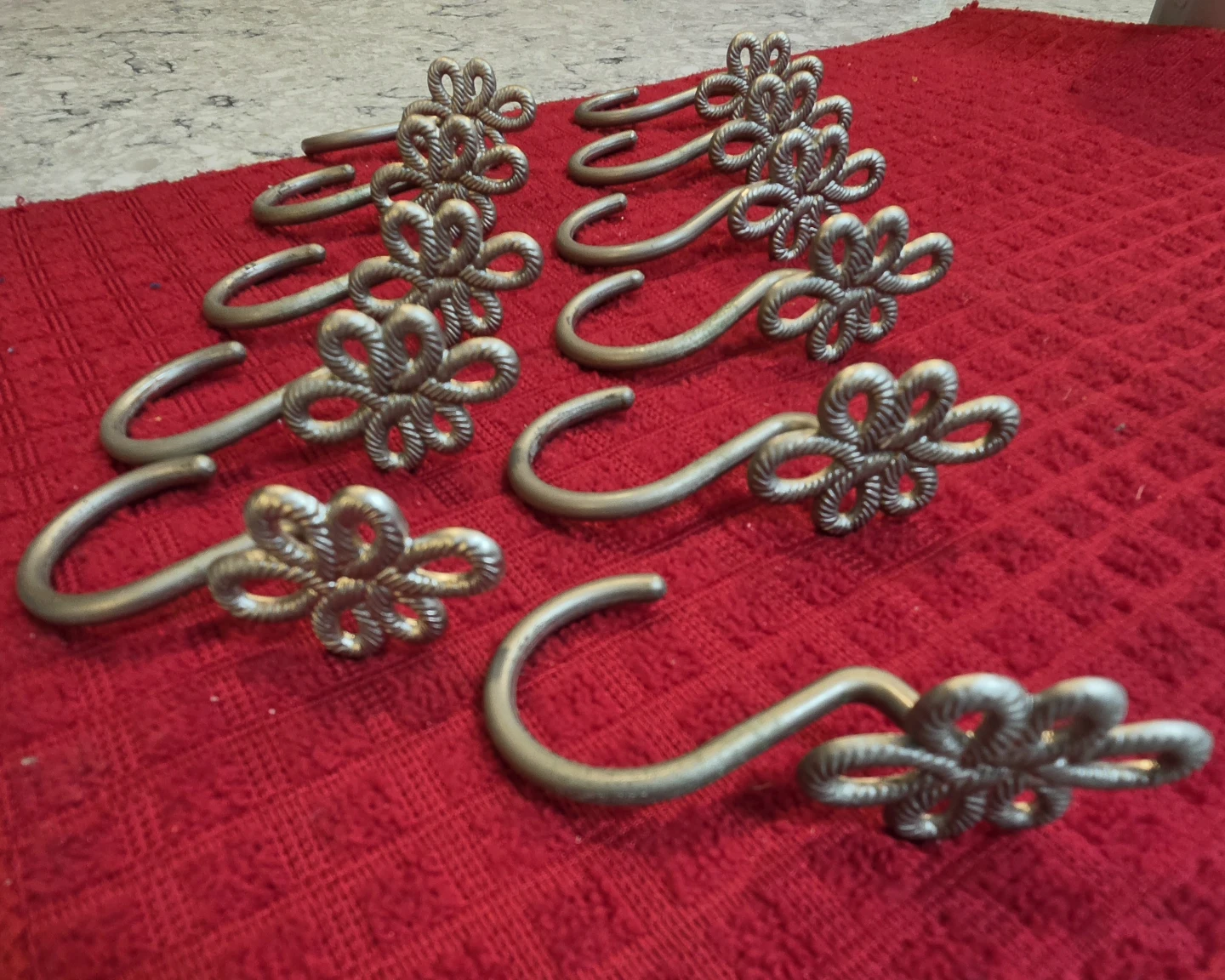 Set of metal Flower Shower Hooks
