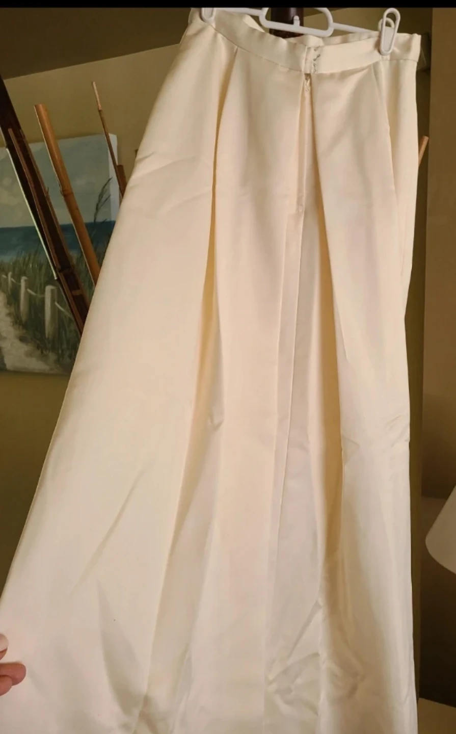 Cream Long Pleated Skirt - photo 3