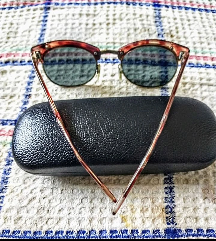 Tortoiseshell Pattern Browline Sunglasses - photo 3
