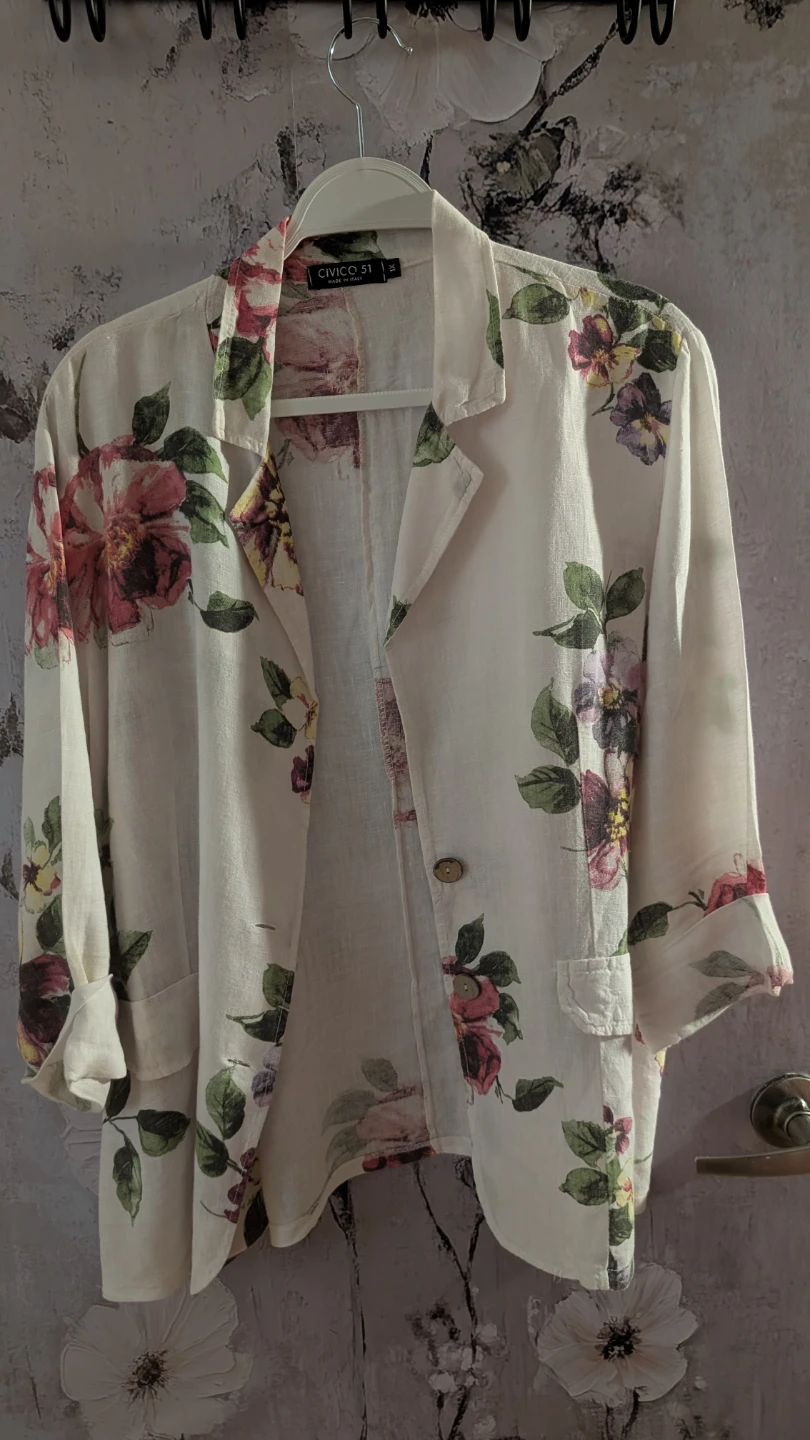 Floral Linen Blazer
