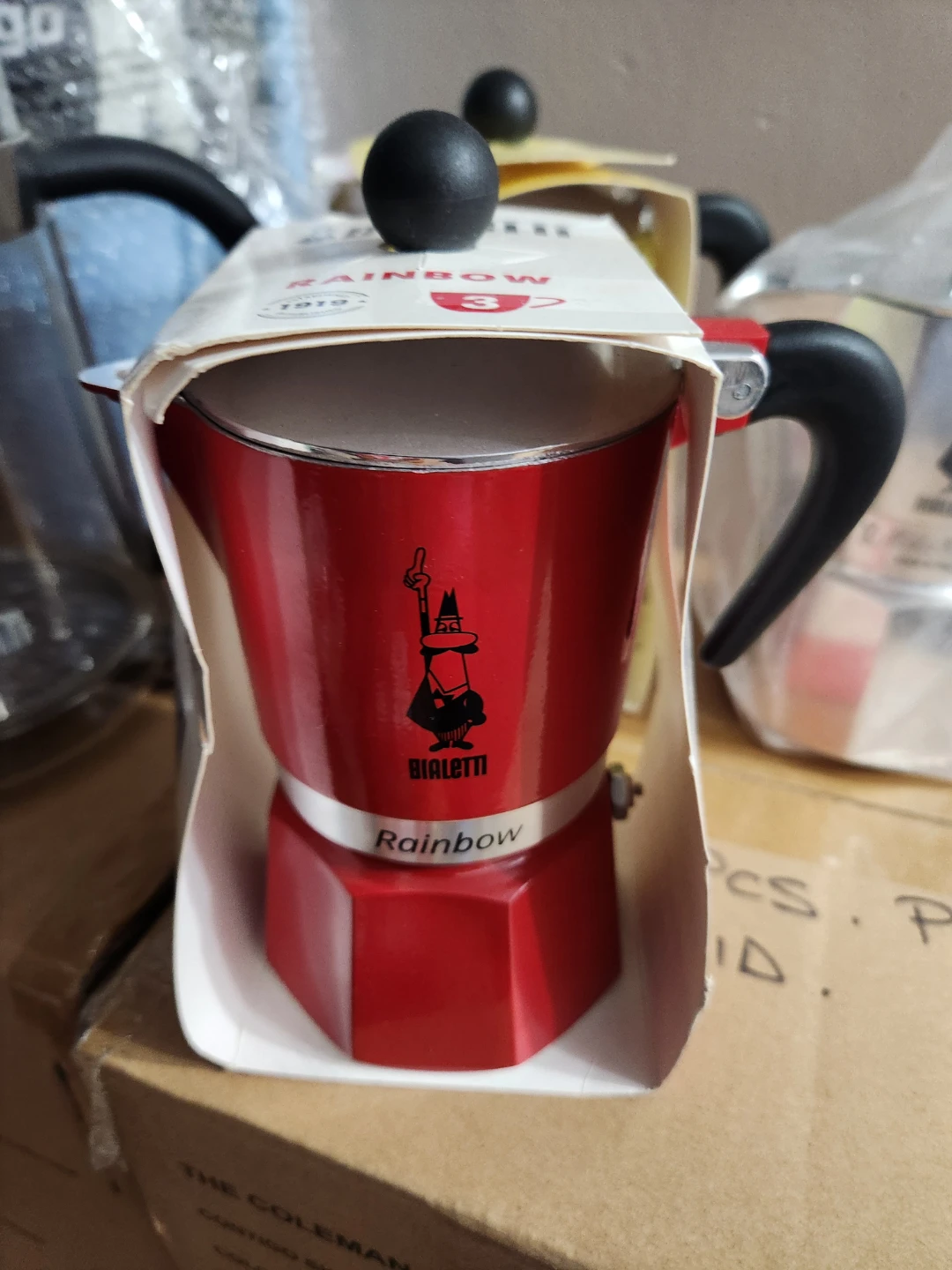 Bialetti Rainbow Moka Pot 3-Cup Red