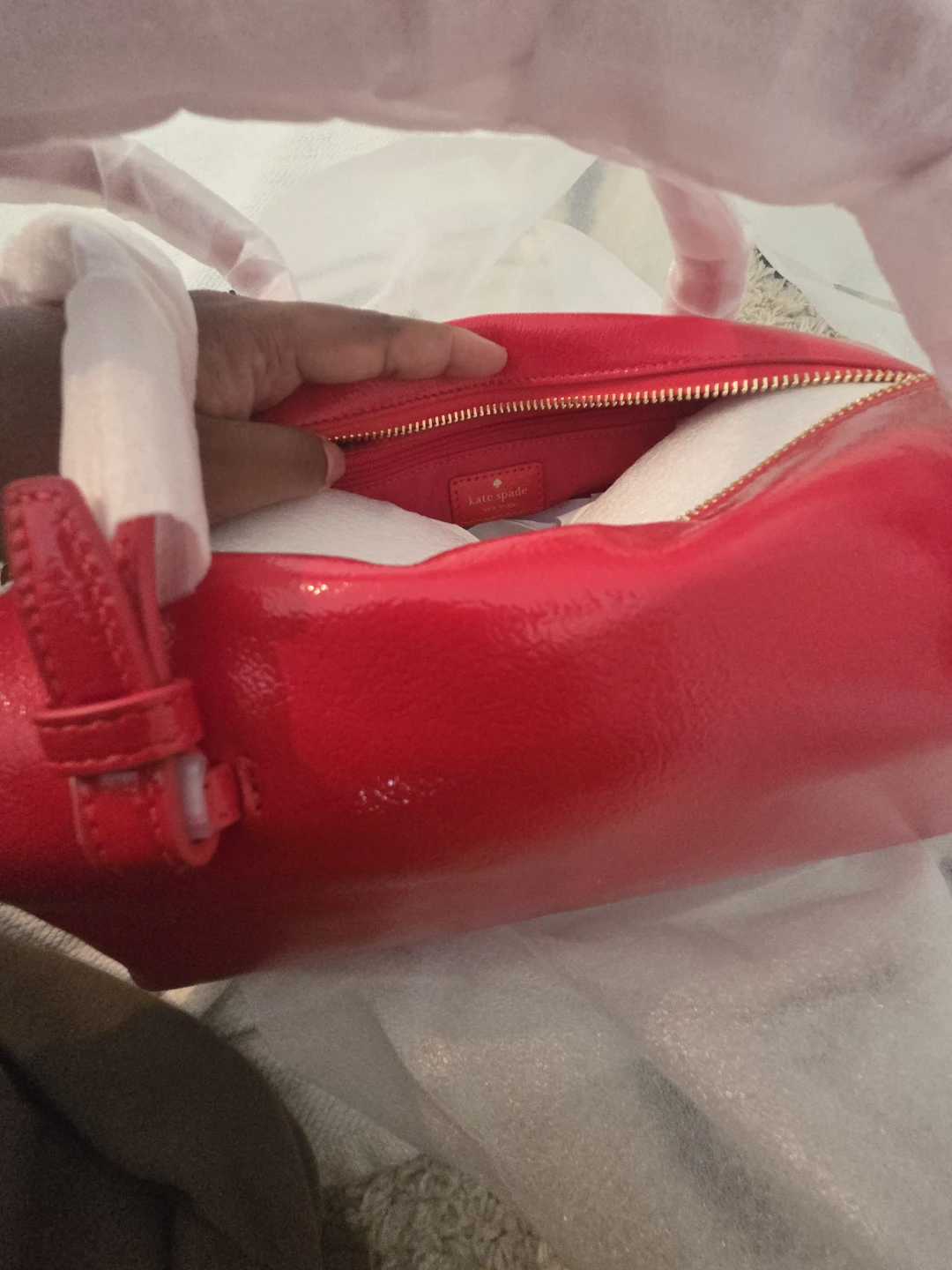 Kate Spade Red Patent Leather Satchel - photo 2