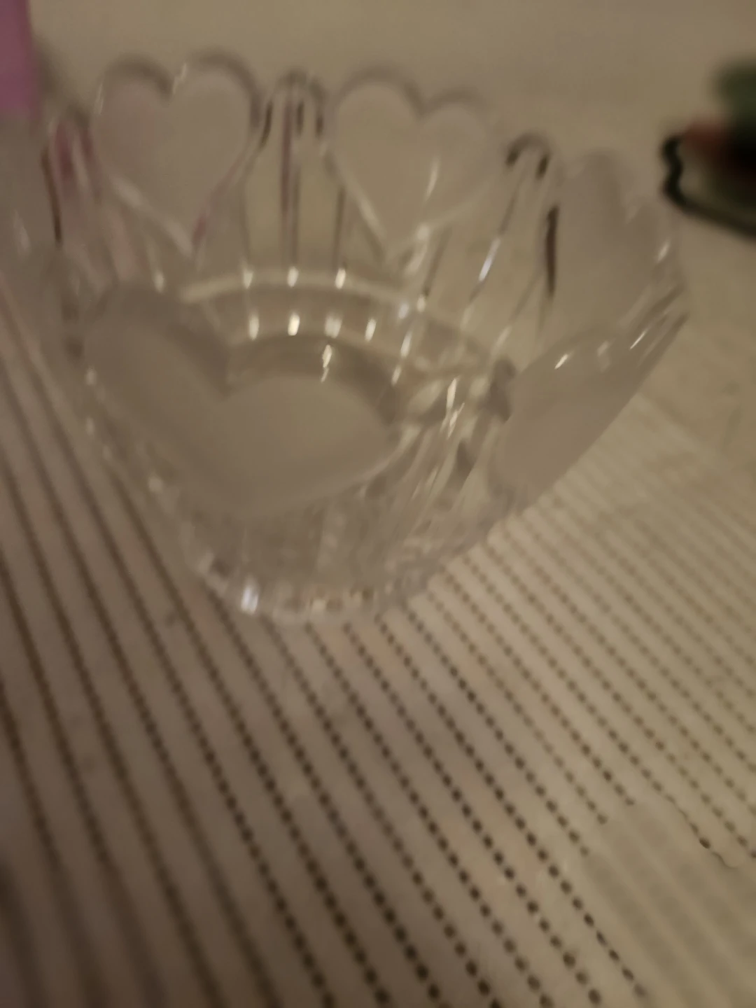 Clear Glass Heart Design Bowl