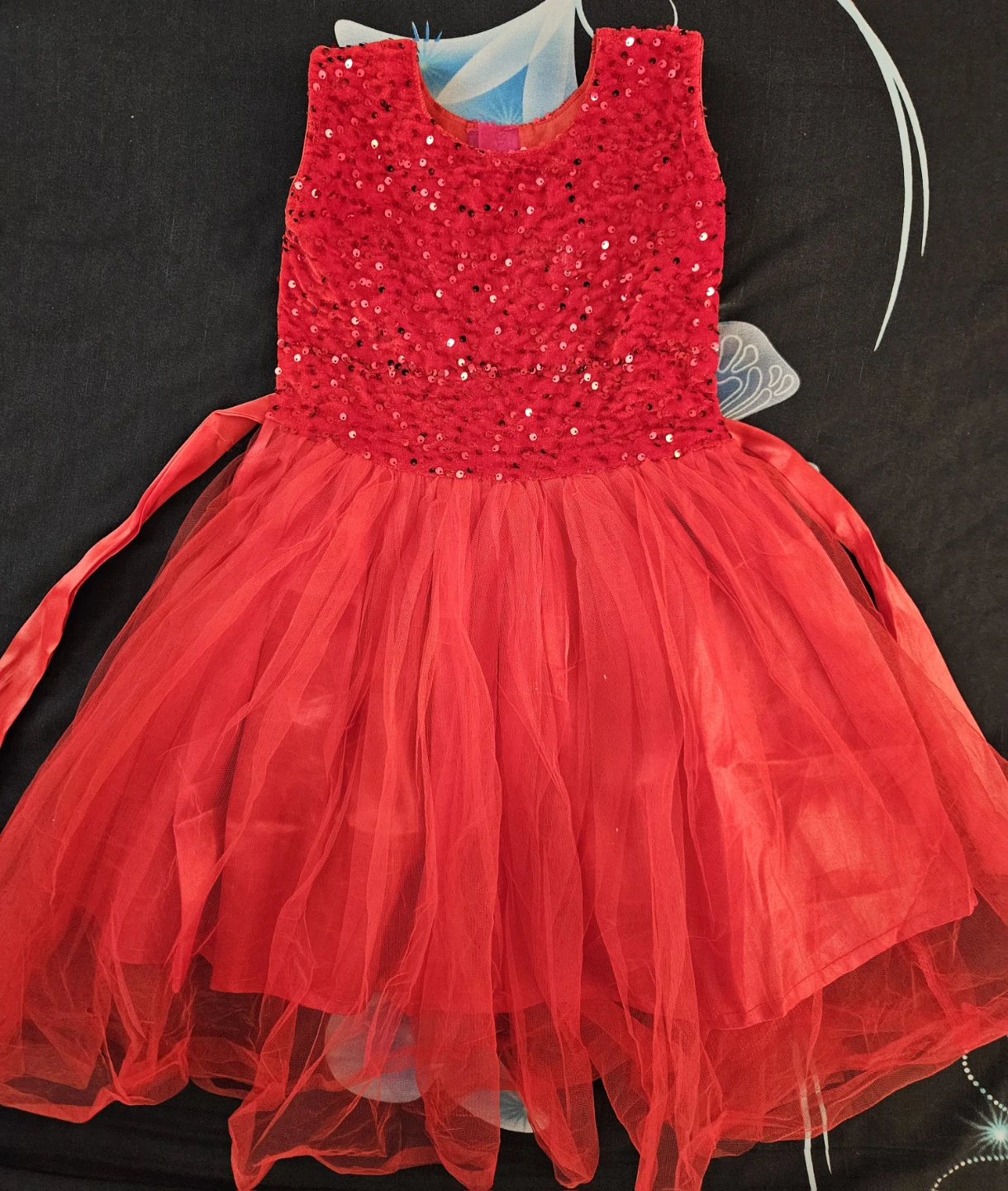 Red Sequin Tulle Party Dress - photo 3