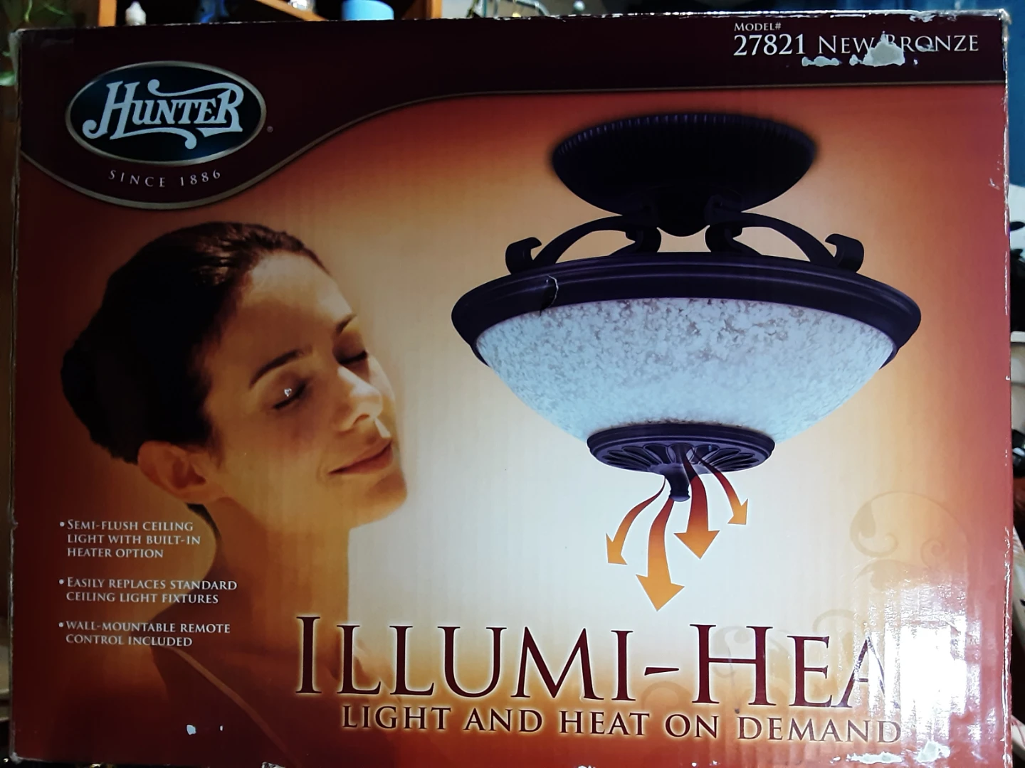 Hunter Illumi-Heat Ceiling Light 27821 New Bronze