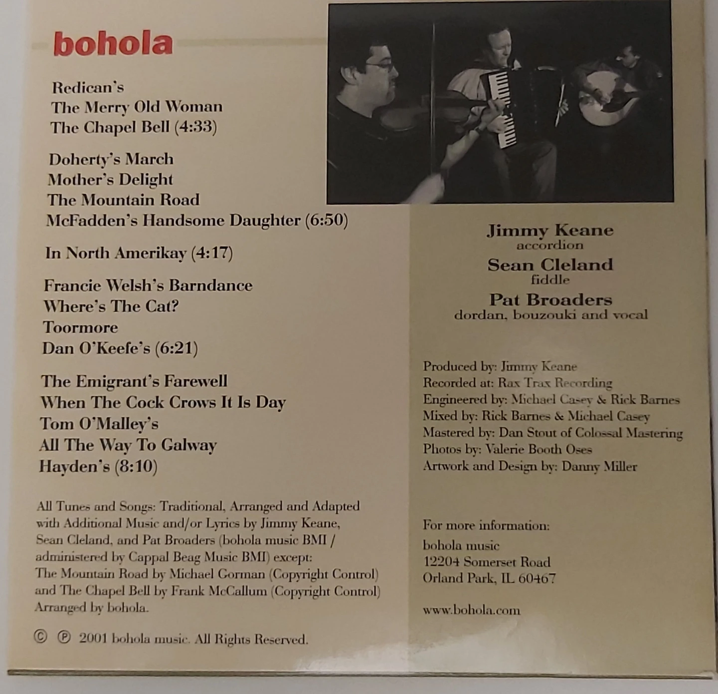 Bohola Traditional Irish Music CD - photo 2