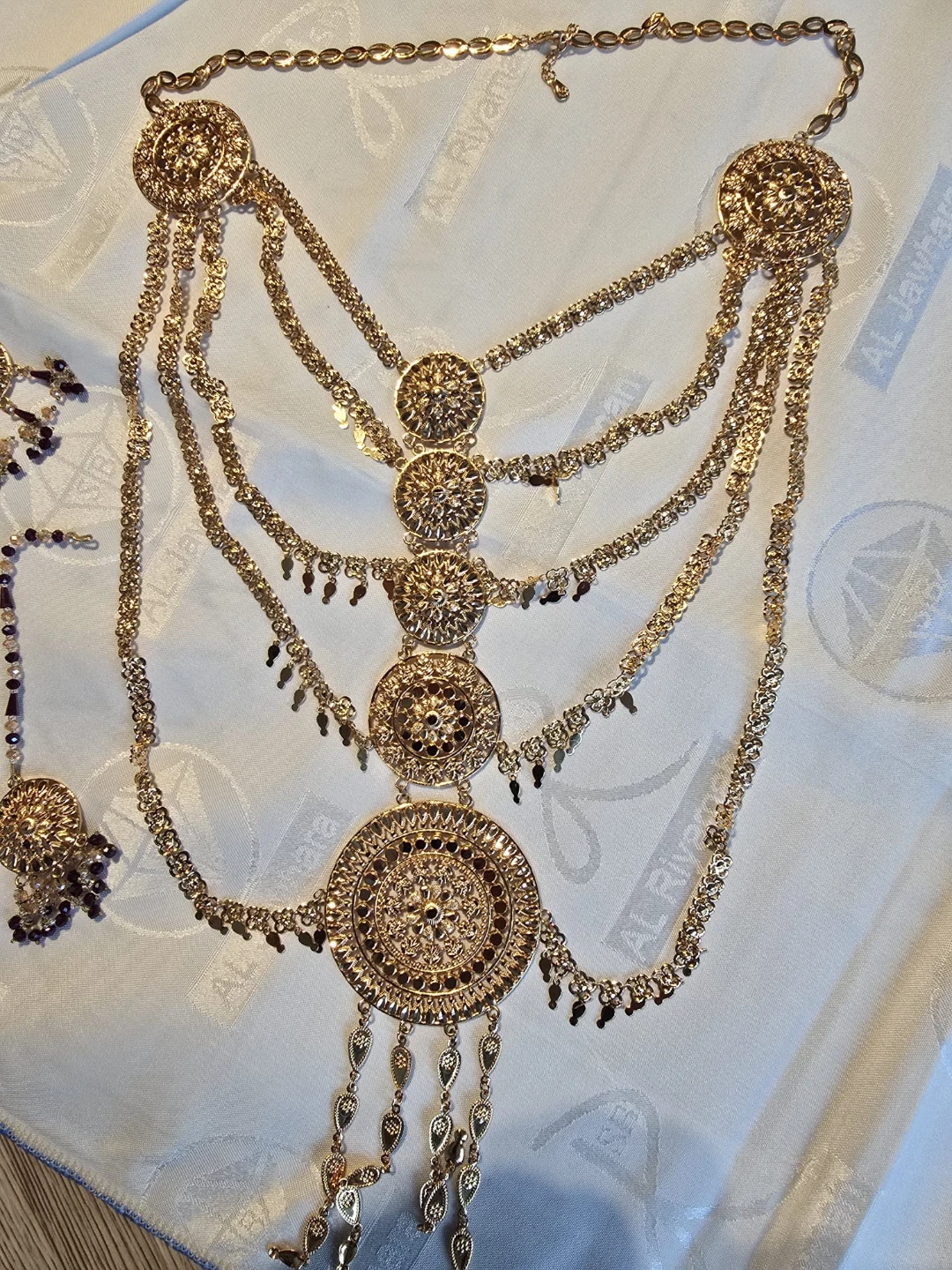 Gold-plated Multi-Layer Body Chain and Maang Tikka Set