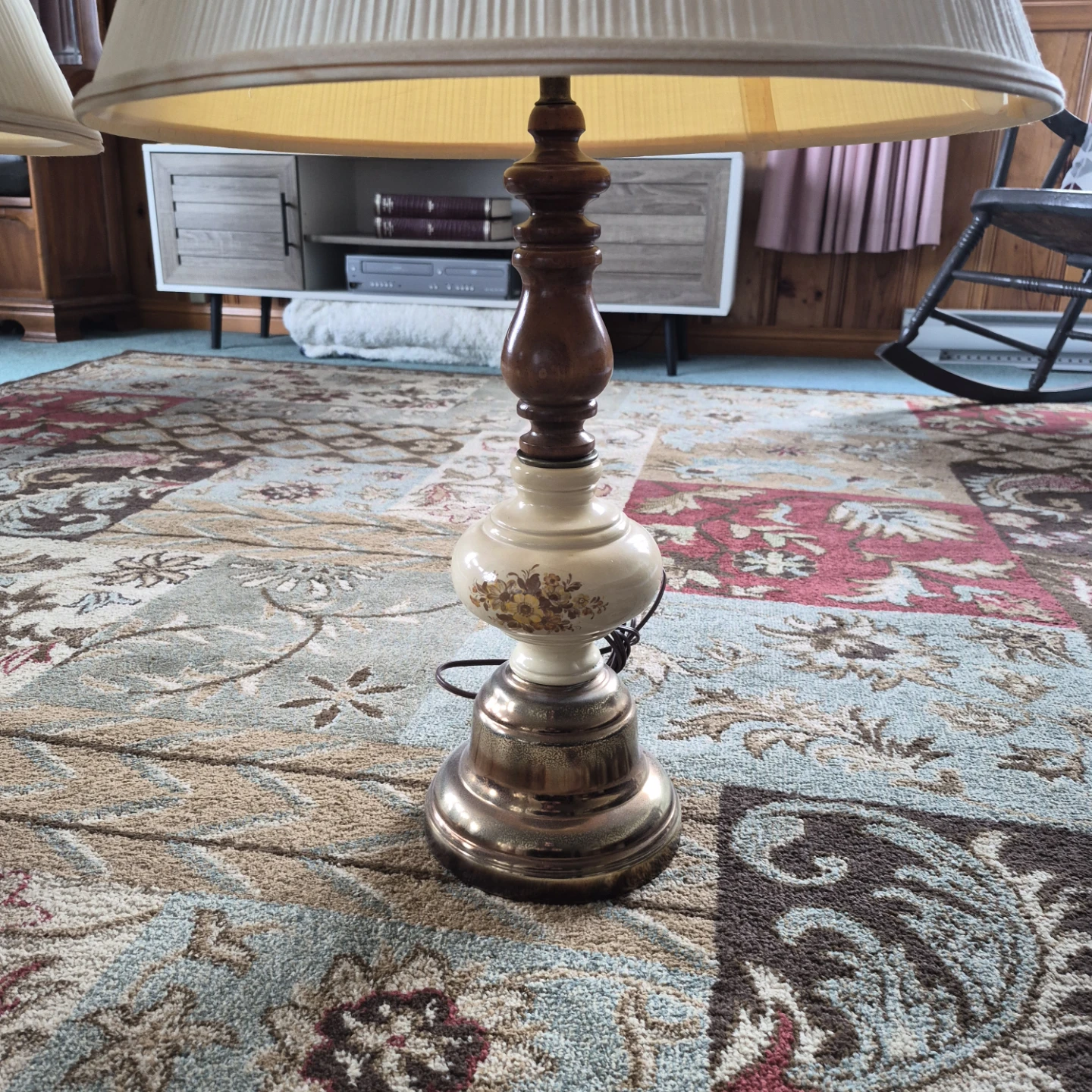 Pair of vintage floral table lamps - photo 2