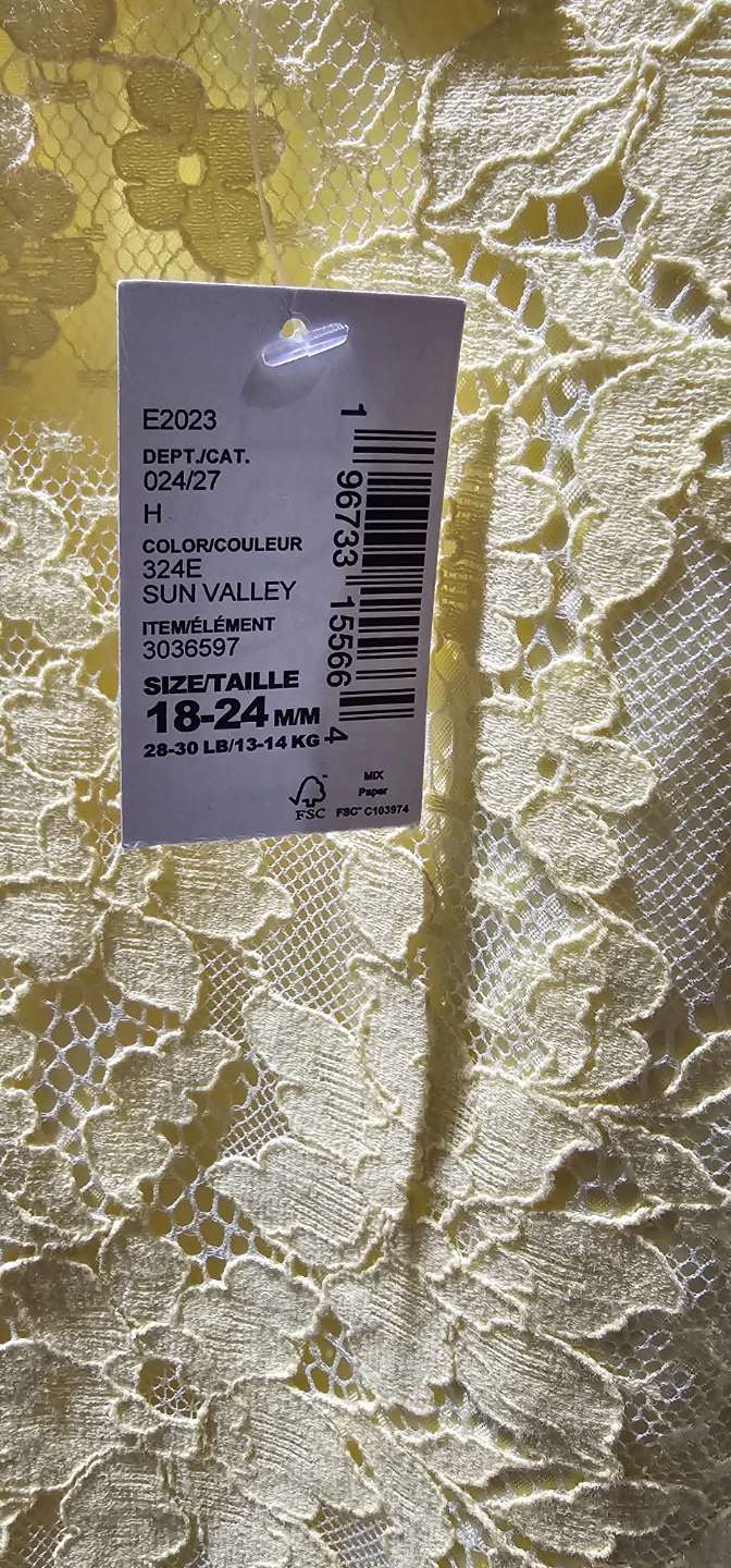 New Yellow Lace Toddler dress-18 to 24 month - photo 3