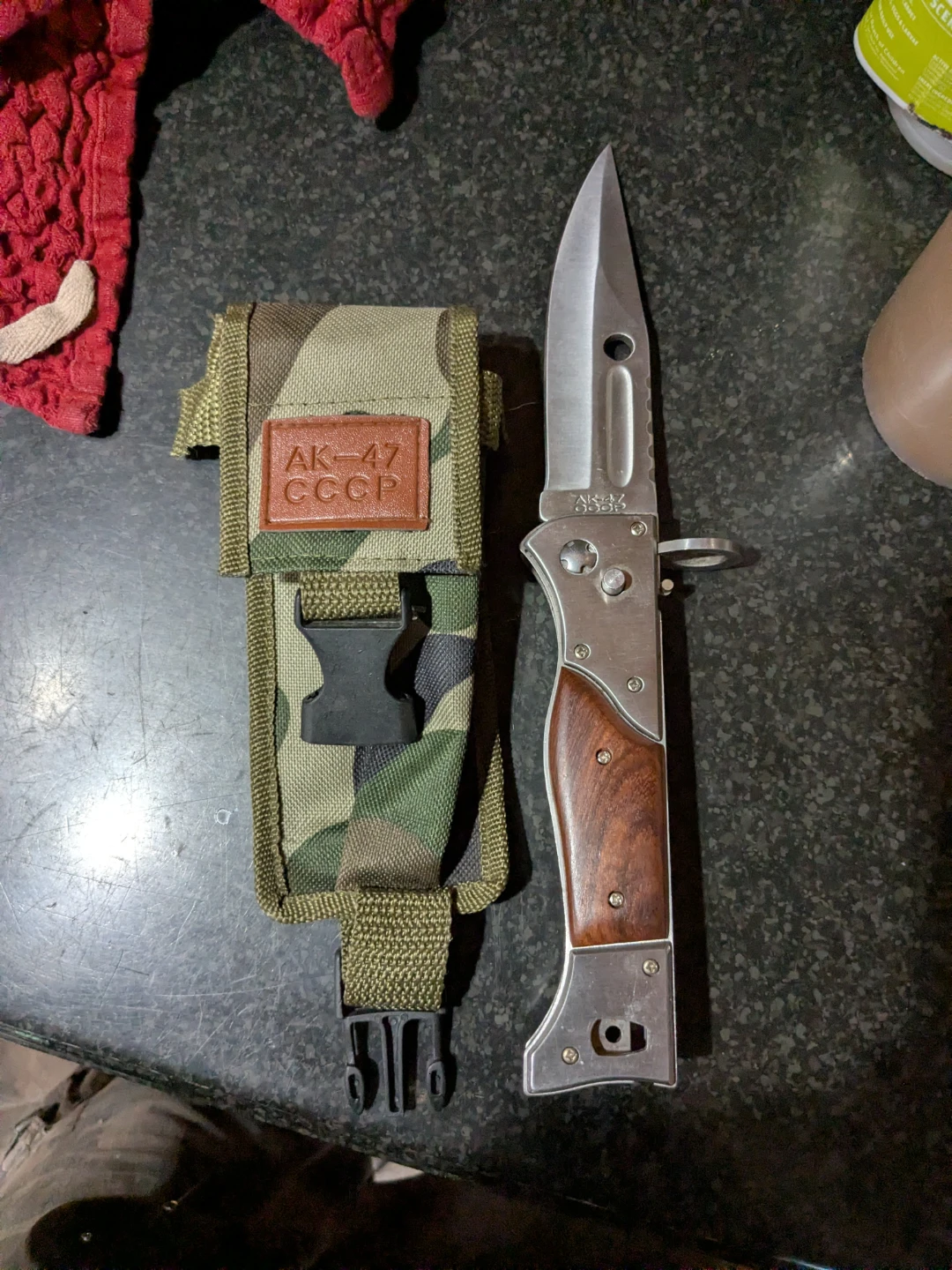 AK-47 CCCP Pocket Knife and Case Holster