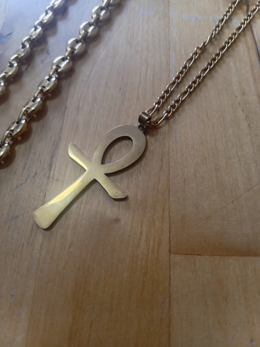 Set of Two Ankh Necklaces and Rectangle Earrings - photo 5