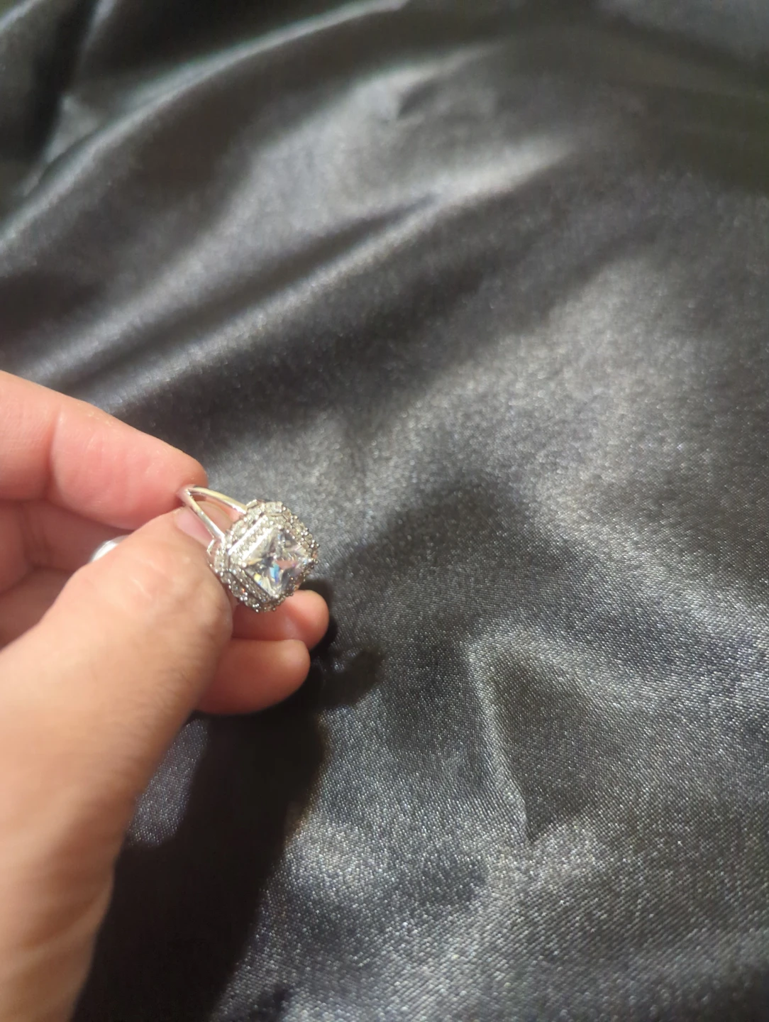 Square Halo Ring Size 18 - photo 3