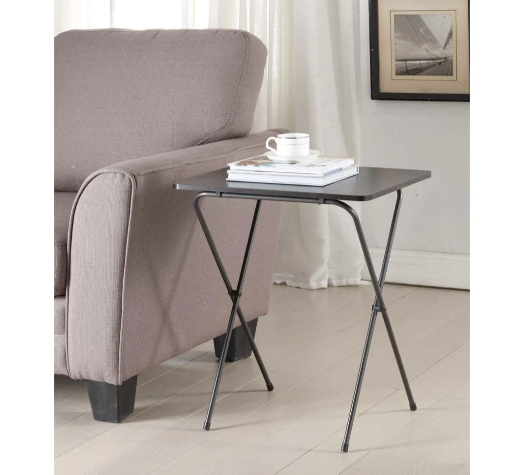 Dark Wood Finish Folding TV Tray Table - photo 3