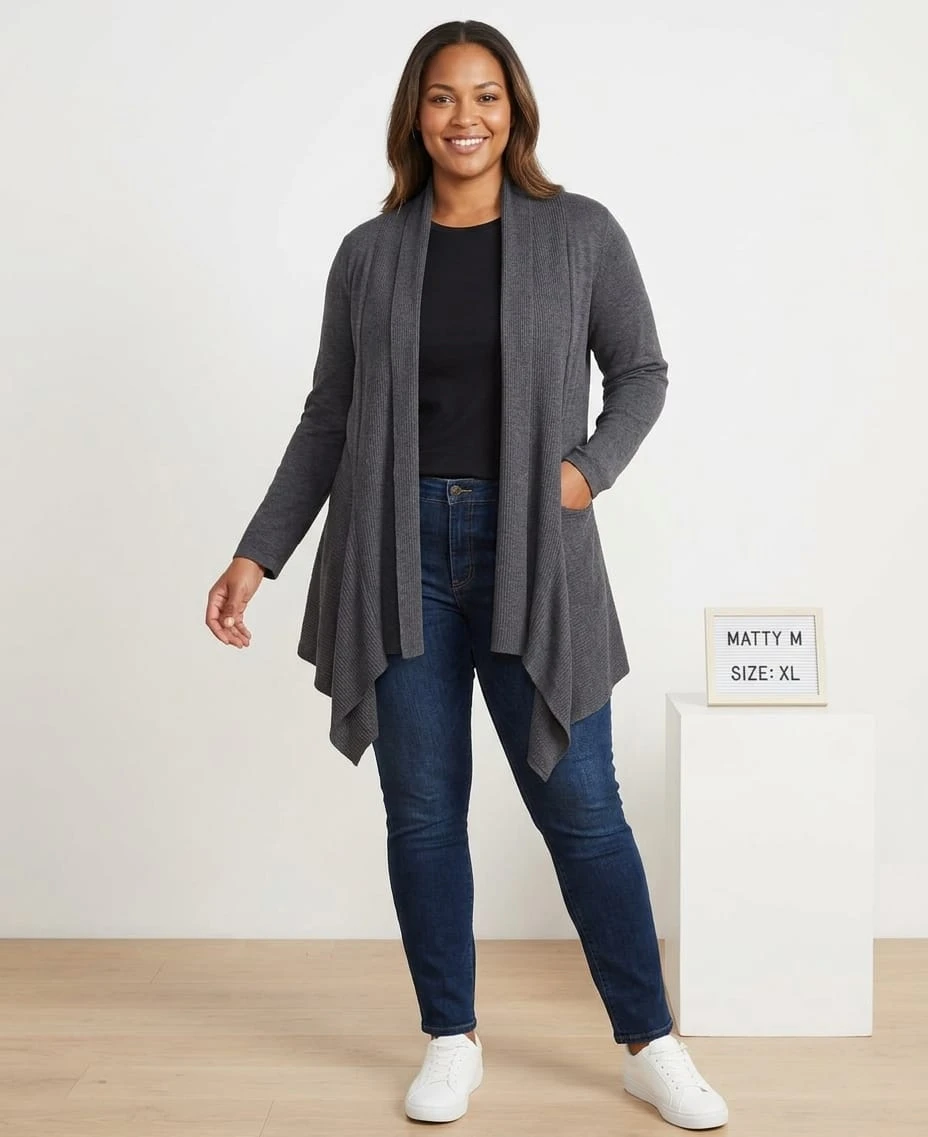 Matty M Grey Cardigan Size XL