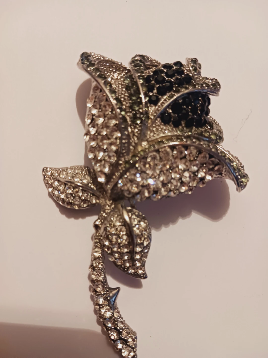 Stunning Large Oversized Crystal Rose Brooch - photo 3