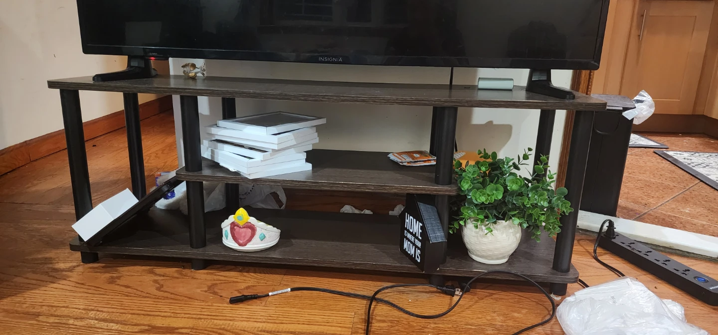 Dark Wood Grain TV Stand