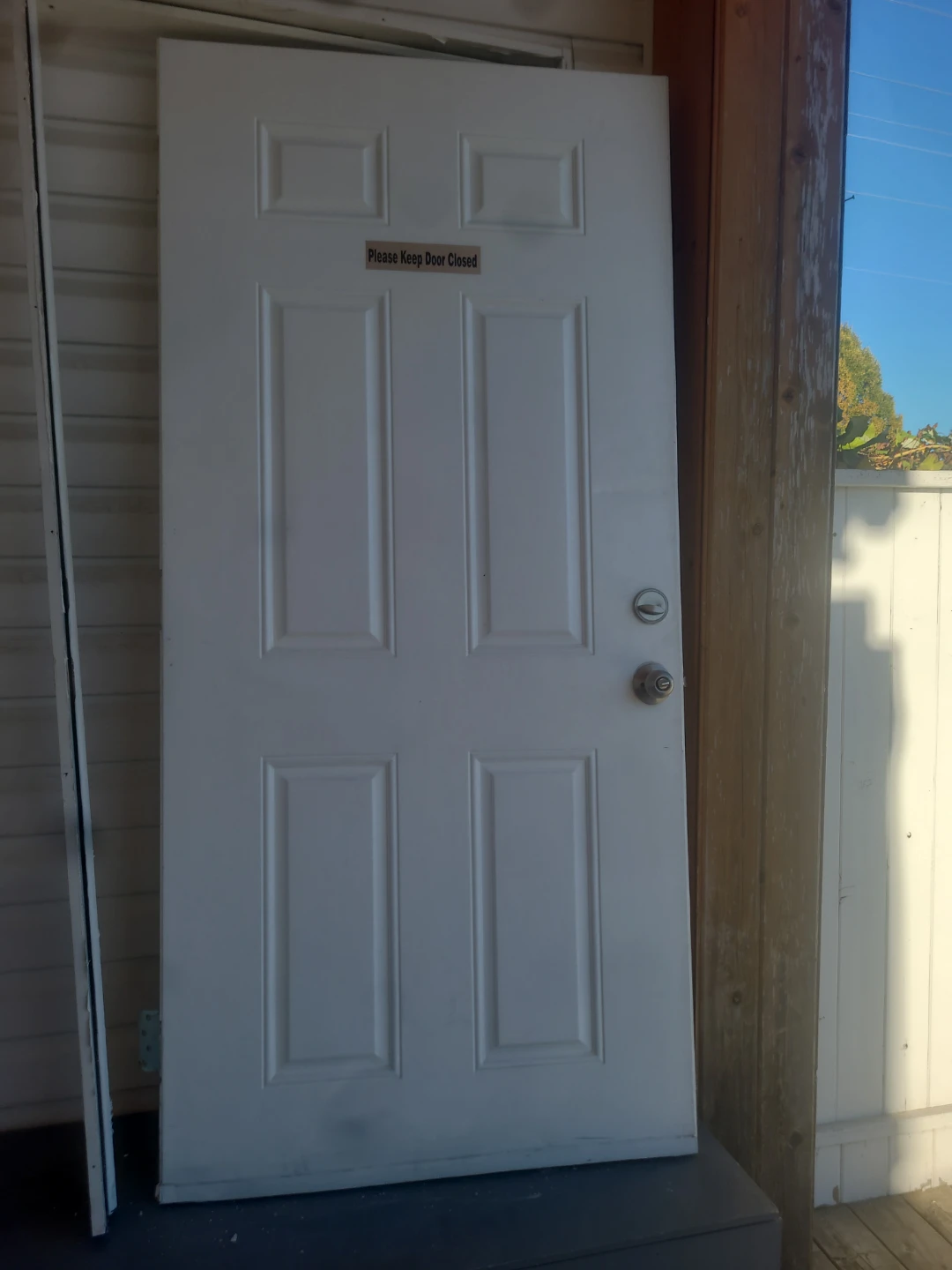 White Four-Panel Exterior Door