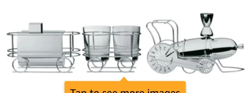 Vintage Metal Train Bar Serving Set