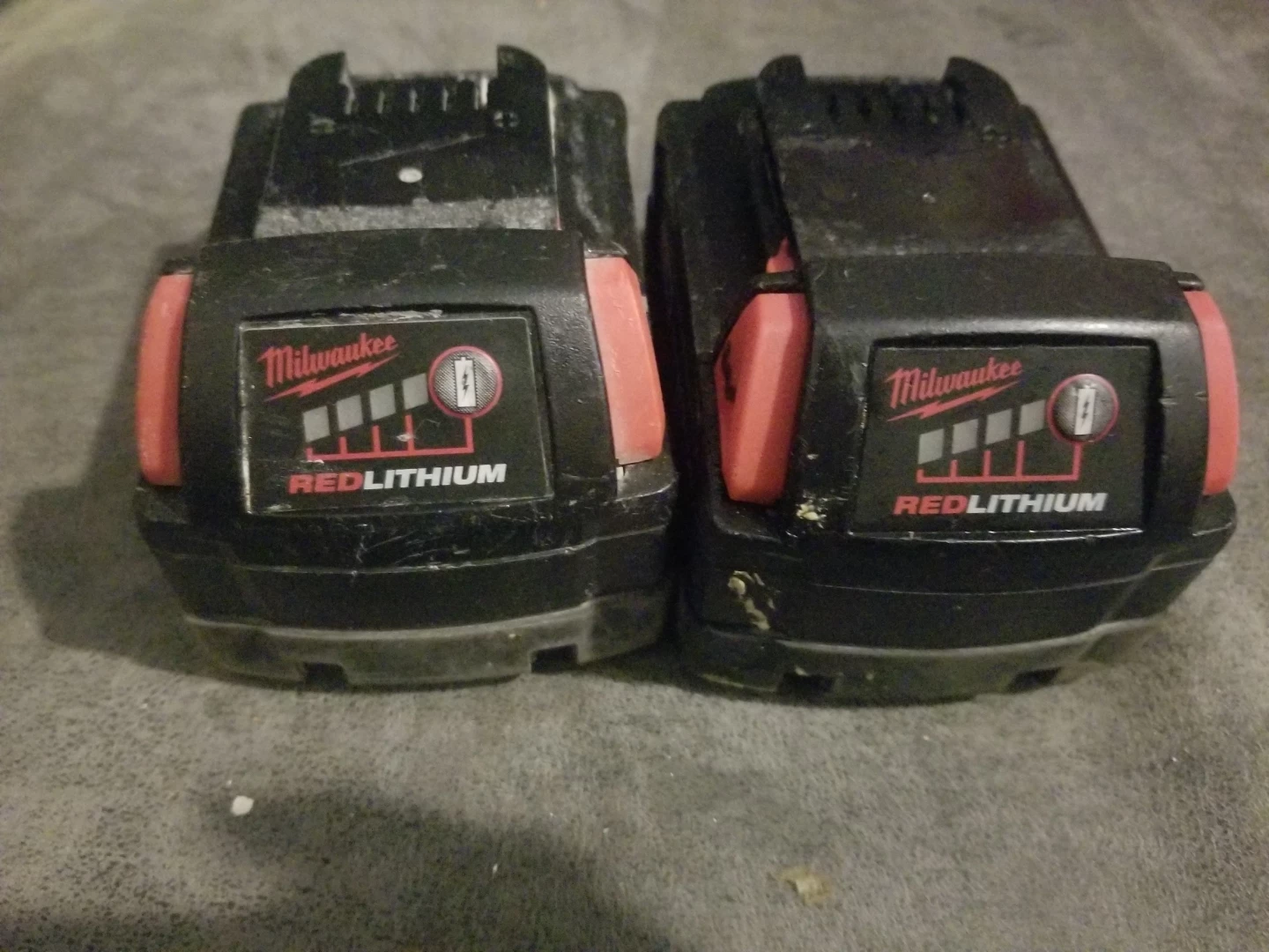 Two Milwaukee RedLithium Batteries