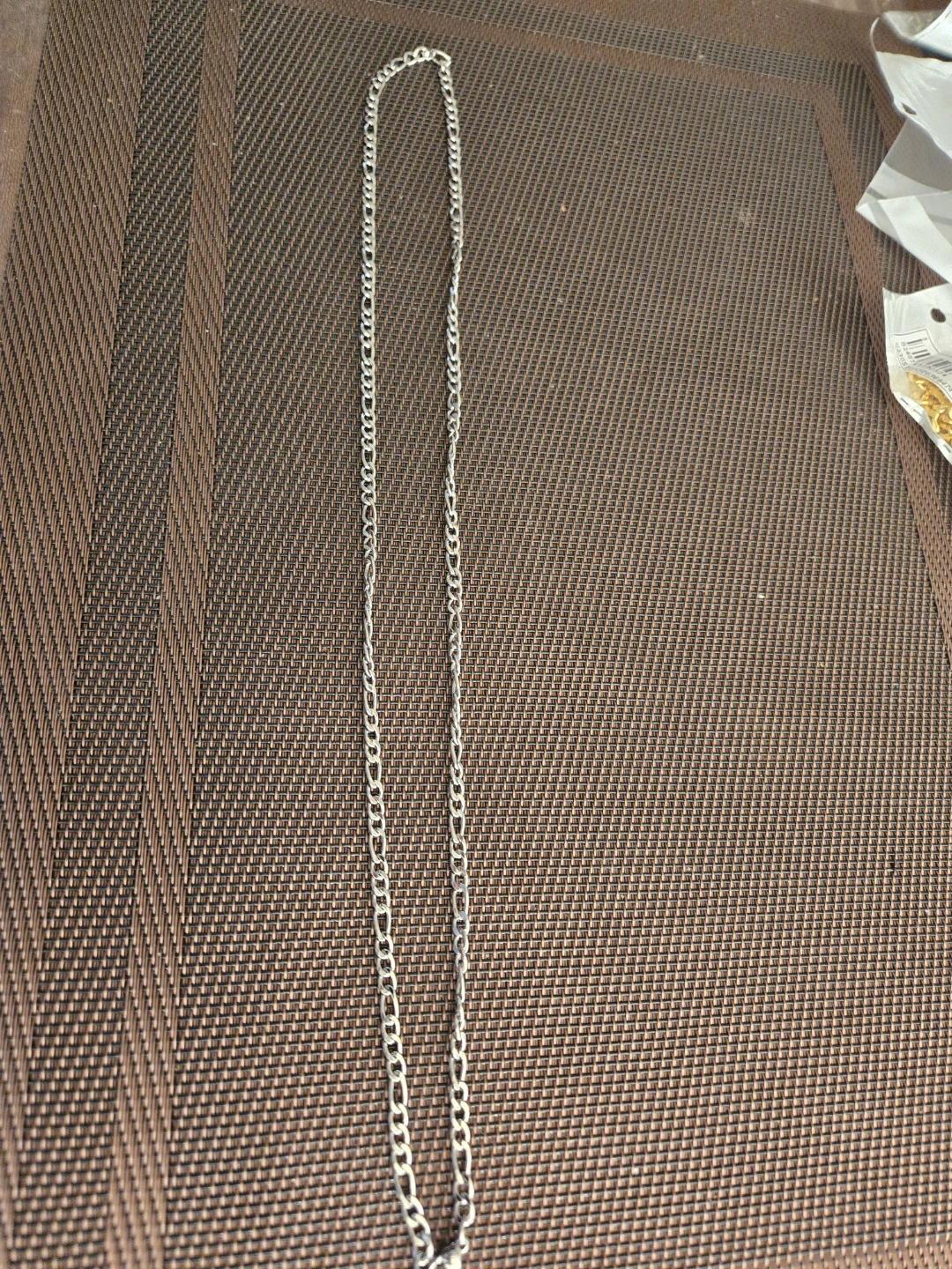 Silver-tone figaro chain necklace