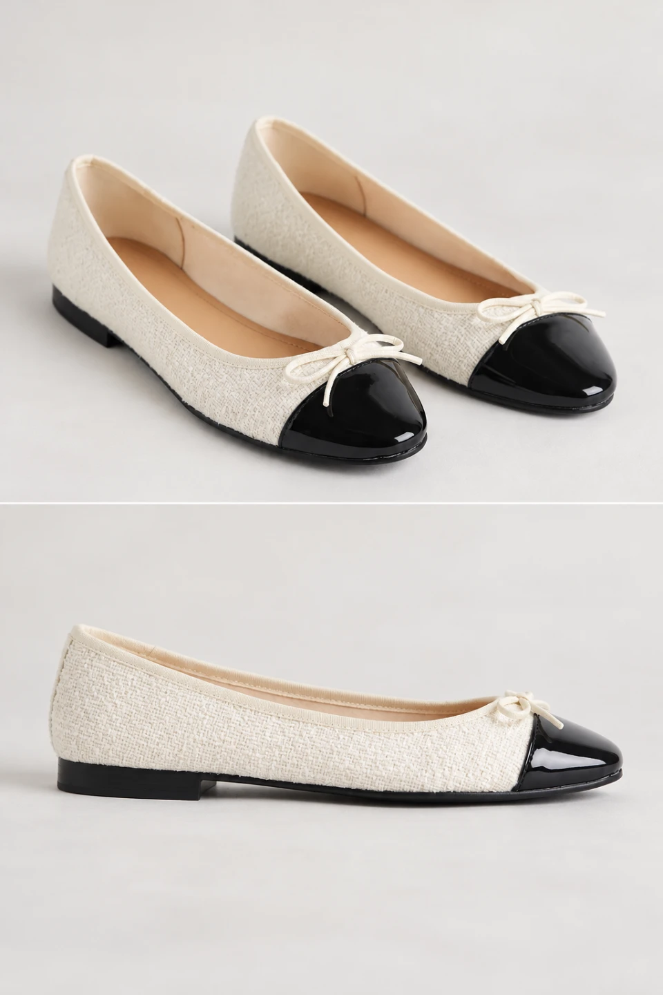 H&M Tweed Ballet Flats – Chanel-Style, Size 39 | Like New