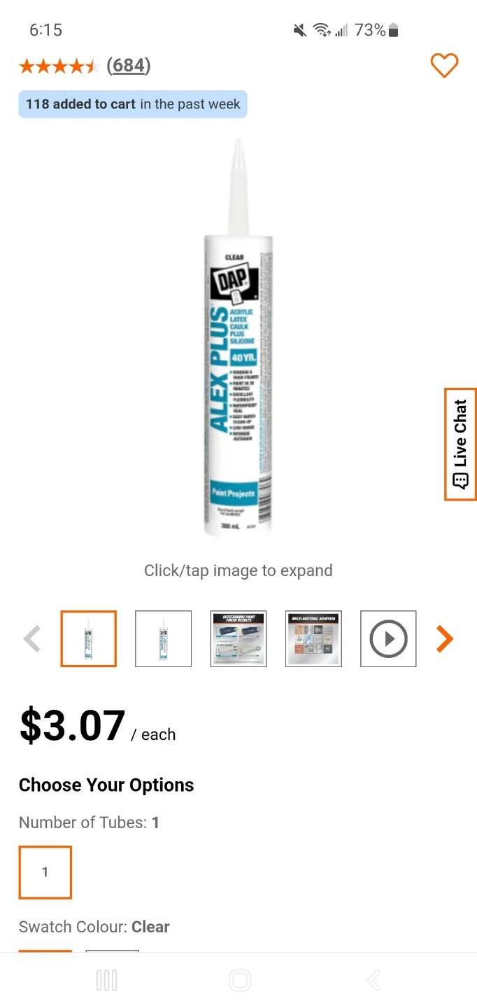 Wanted CLEAR DAP silicone + 5w30 oil + sprayfoam