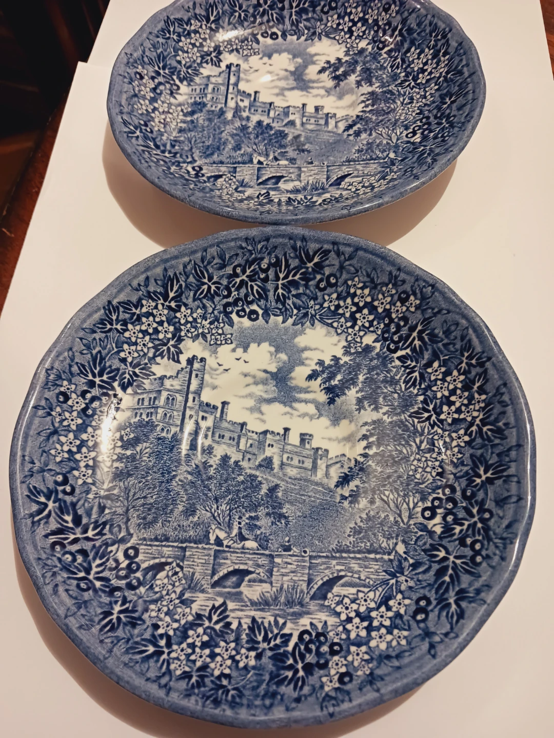 Set of 2 J&G Meakin Haddon Hall Blue English Plates
