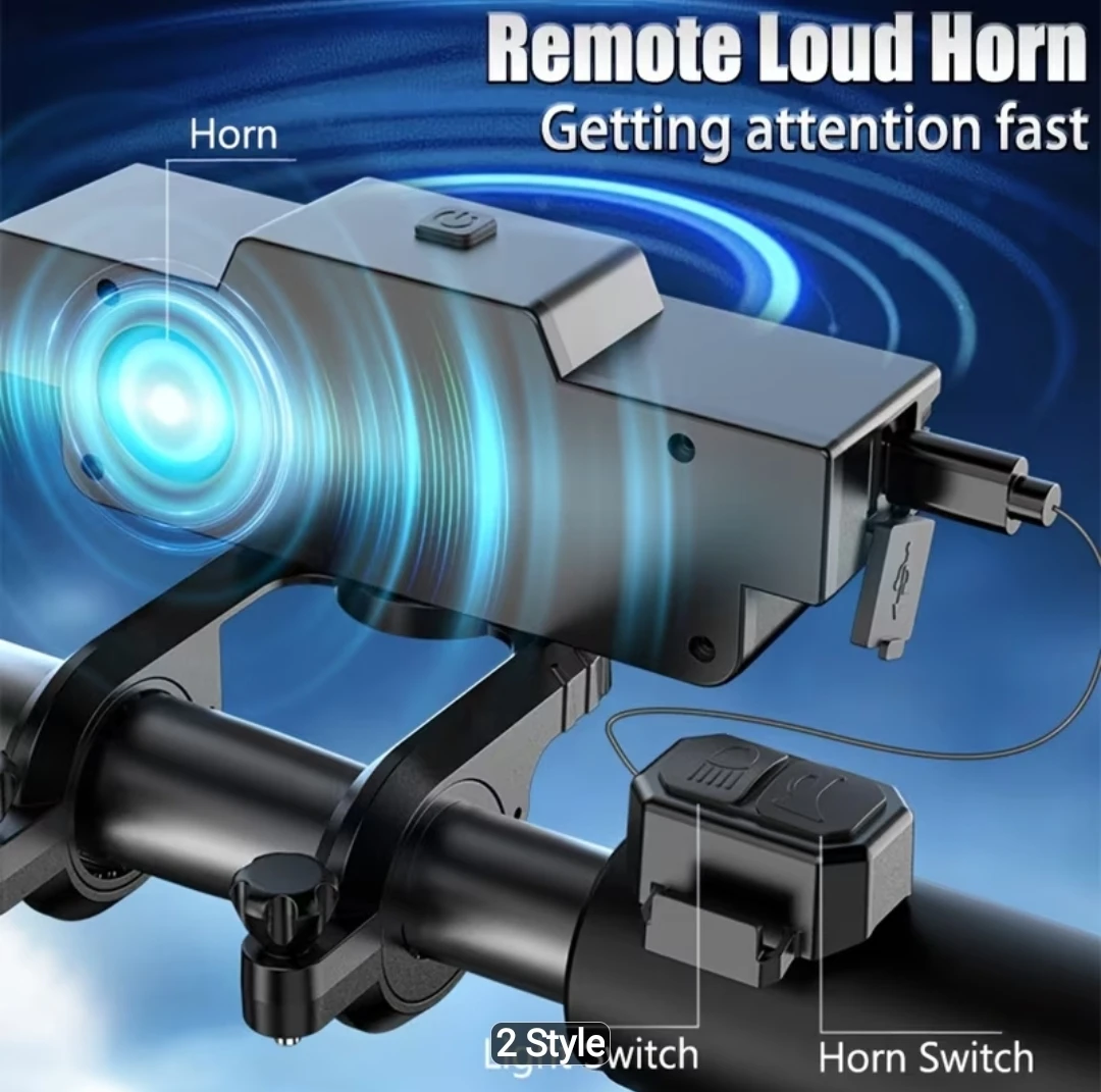 Bicycle LED Headlight with Remote Horn - photo 5