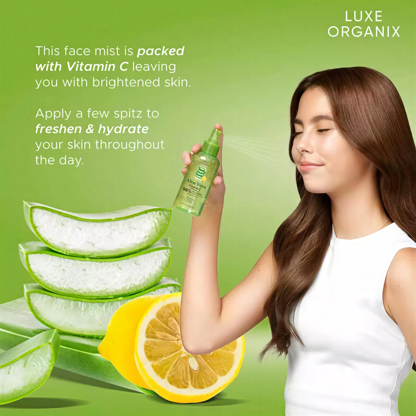 Luxe Organix 98% Aloe Vera Vitamin C Hydrabright Water 150ml - photo 4