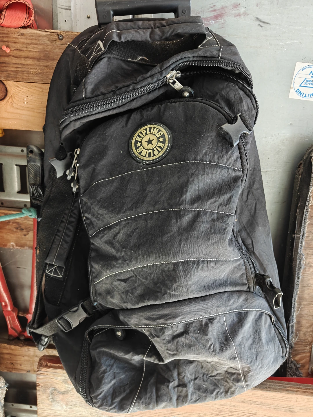 Kipling Rolling Backpack Black