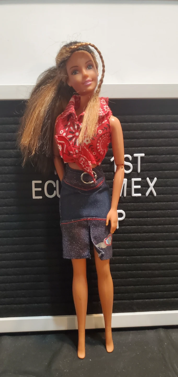 Mattel Barbie Doll with Bandana Top and Skirt