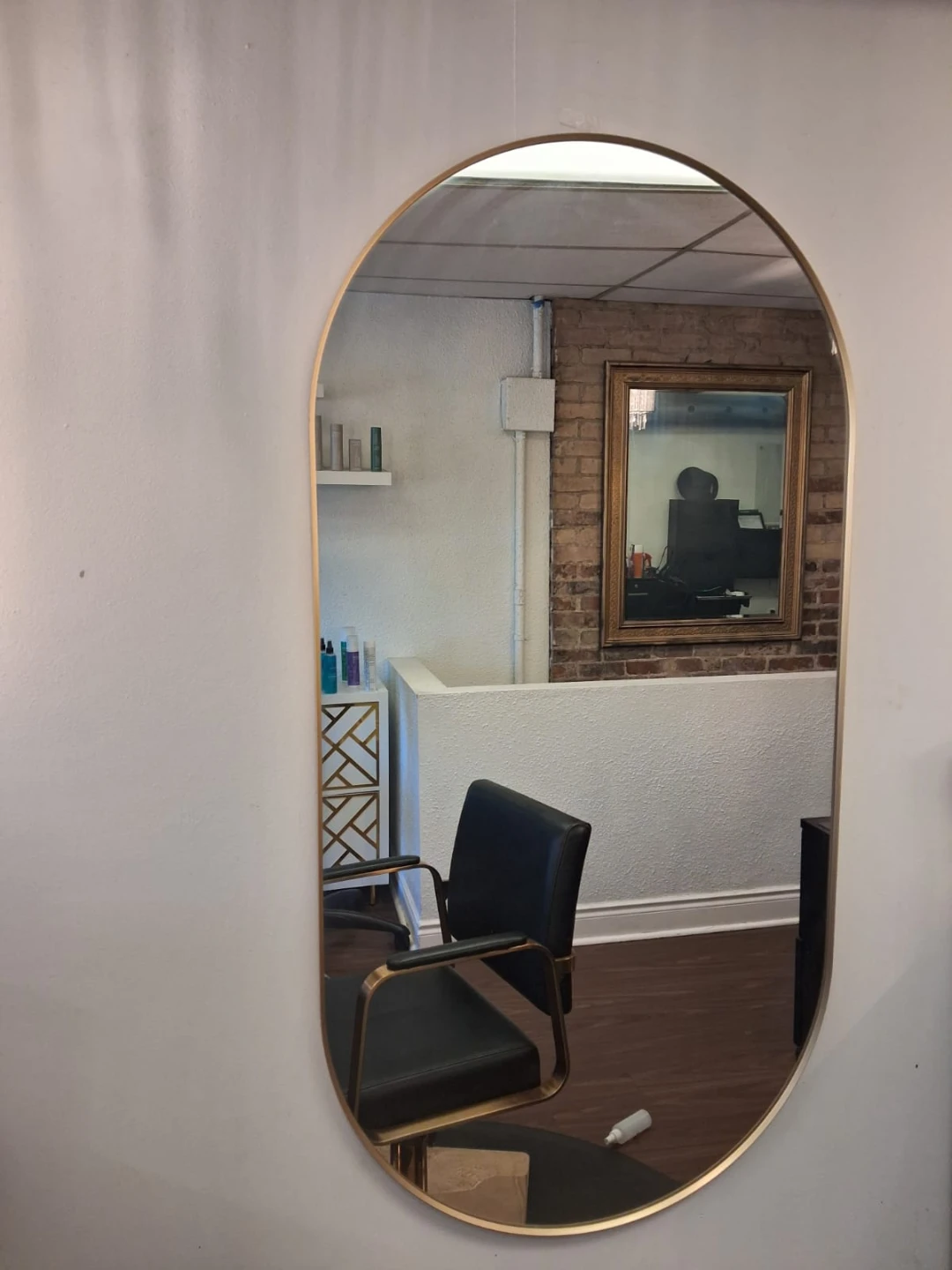 Arched Gold Wall Mirror
