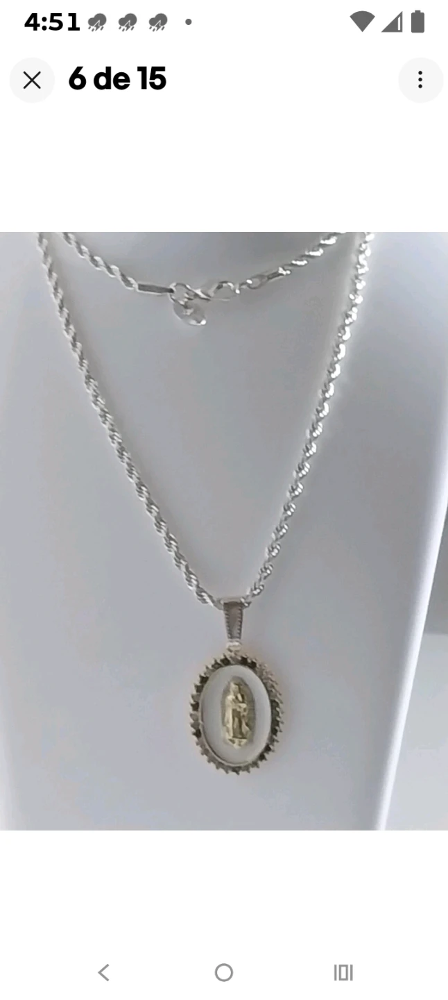 Collar chapado en plata con imagen de la virgen María. - photo 4