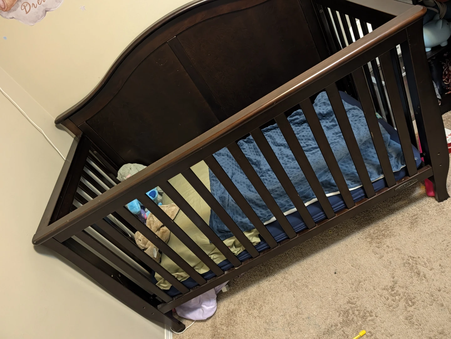 Child Craft dark wood crib