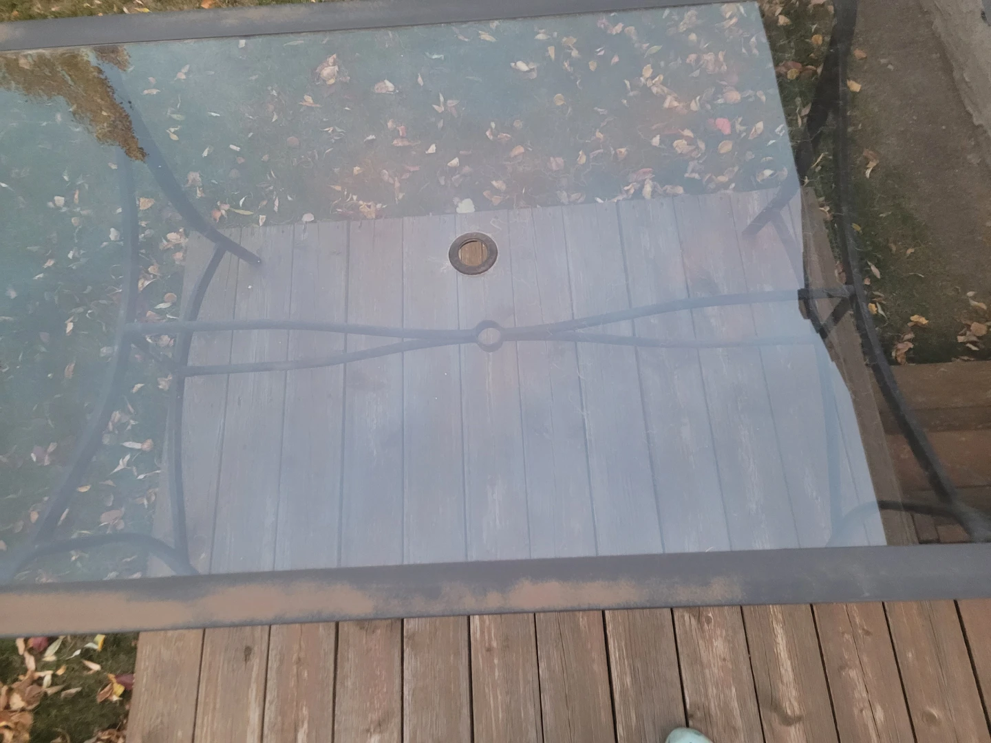 Outdoor Metal and Glass Patio Table - photo 3
