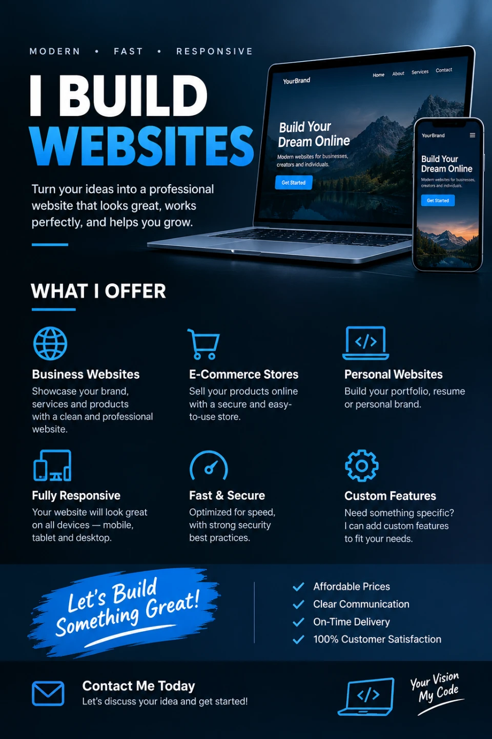I Build Websites - Your Vision, My Code
