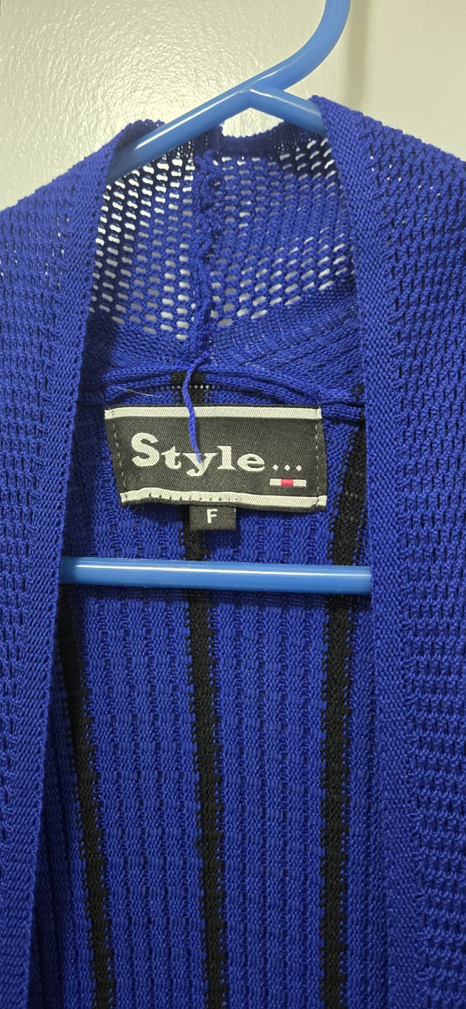 Style... Blue and Black Striped Cardigan. - photo 2