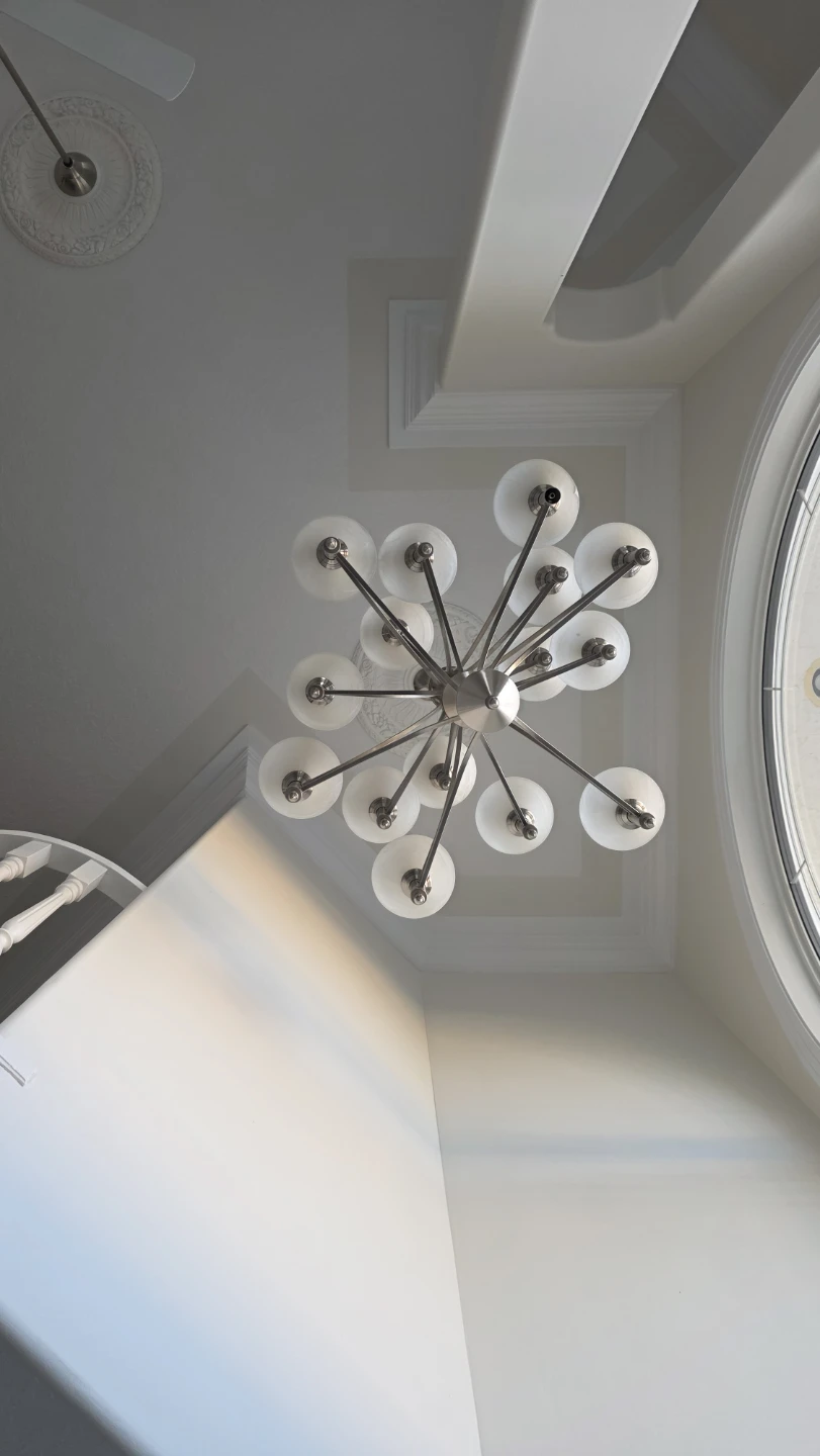 Large Brushed Nickel Chandelier