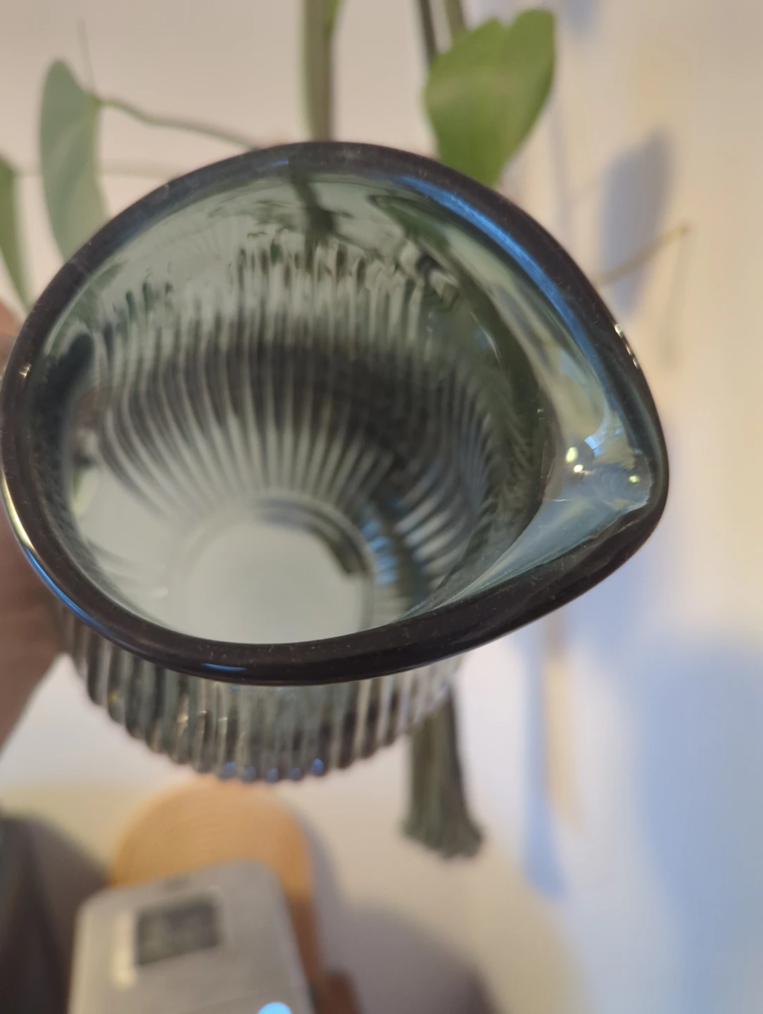 Ribbed Blue Glass Pitcher - photo 2