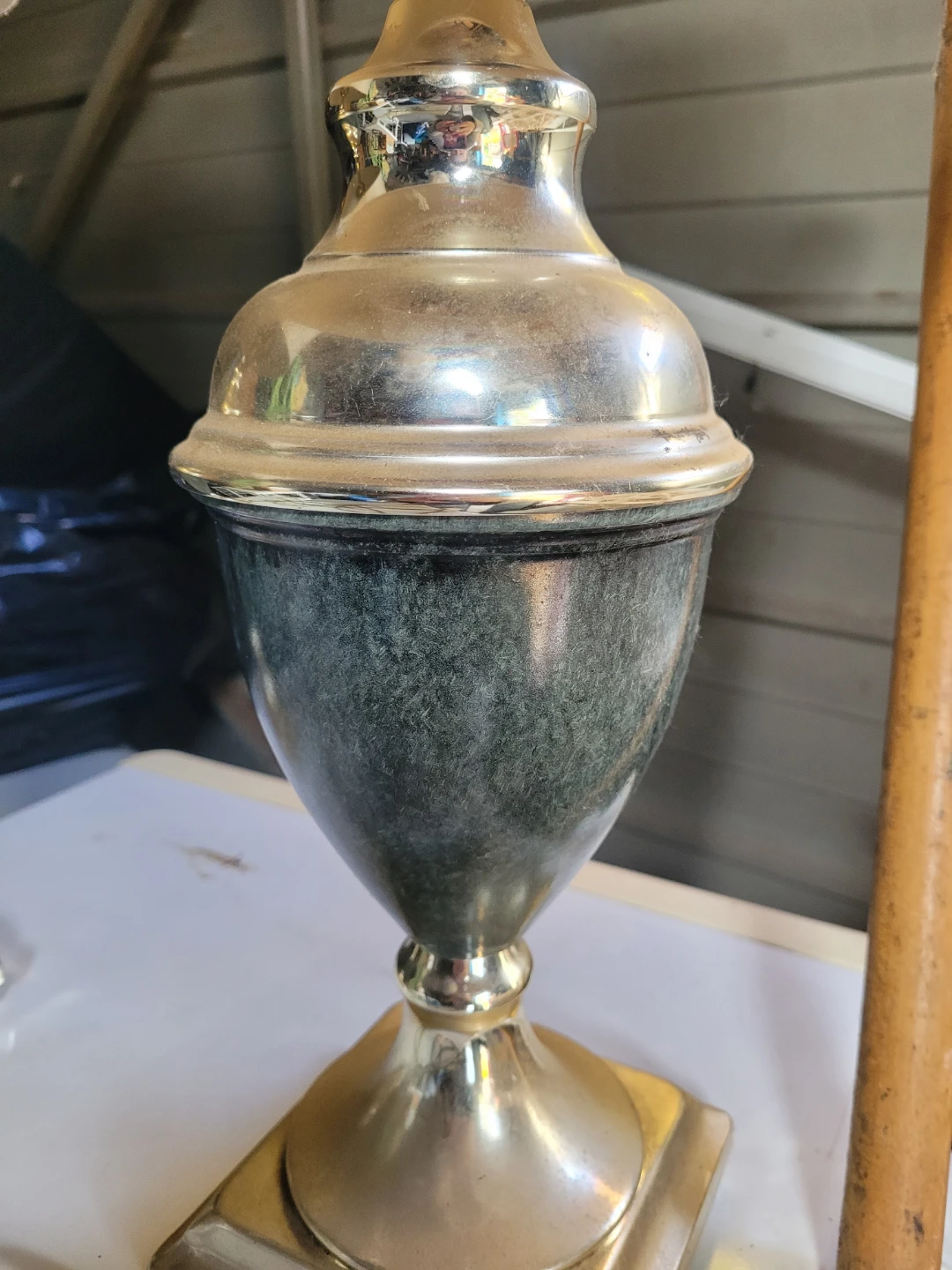 Set of Two Green and Gold Table Lamps - photo 2