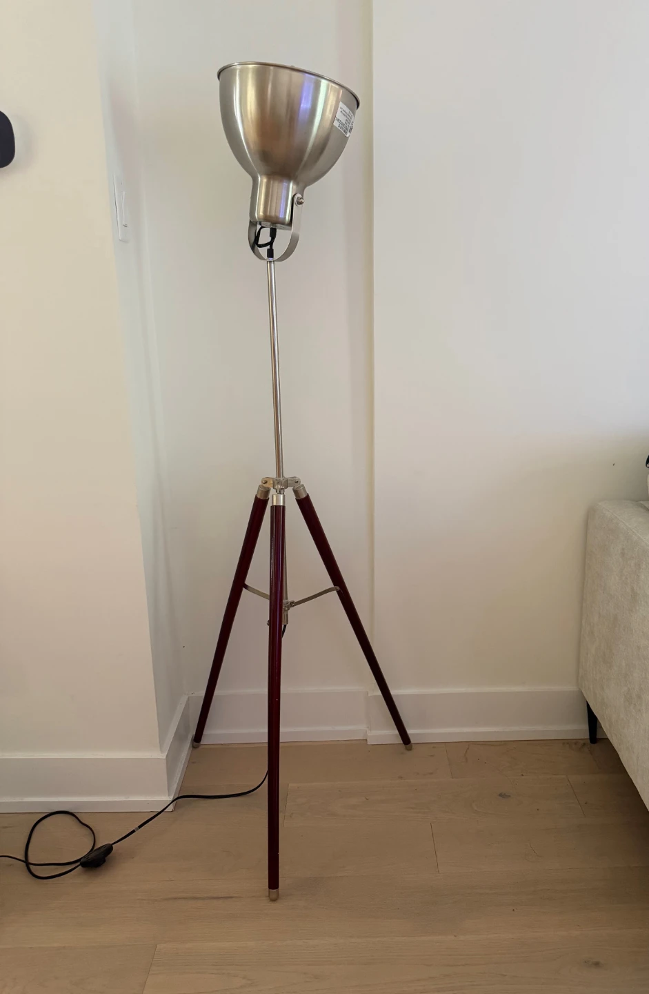 Tripod Floor Lamp with Metal Shade - photo 2
