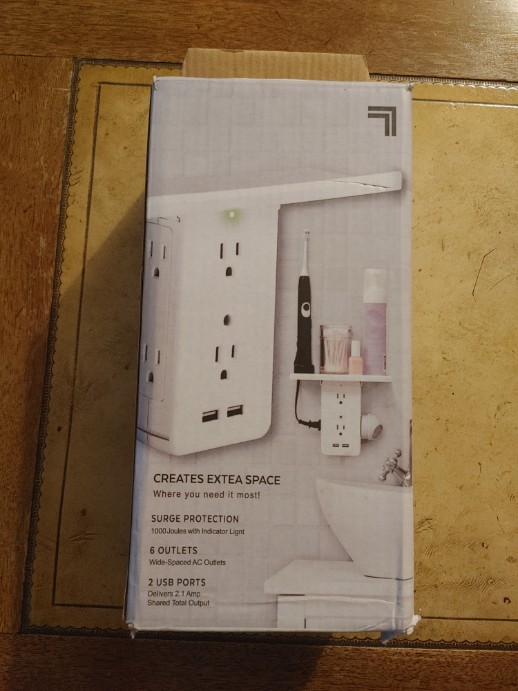 6 outlets and shelf