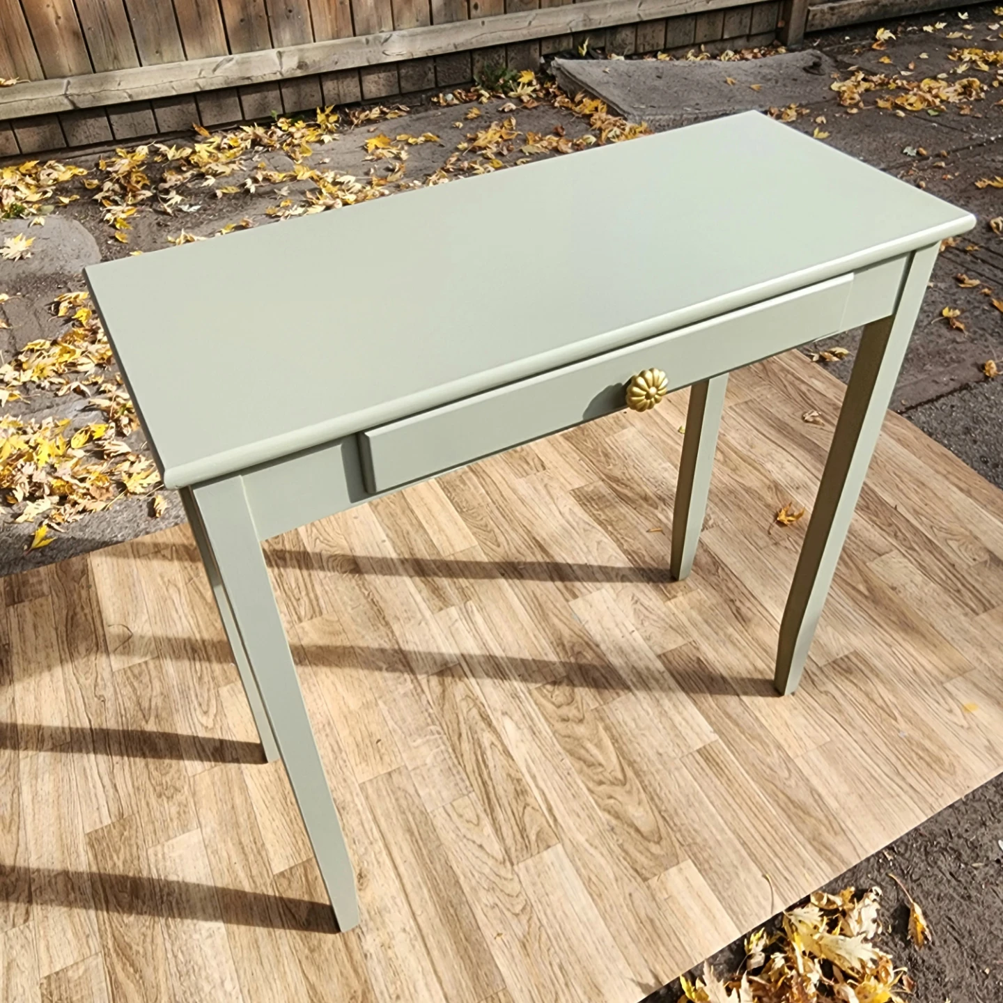 Sage Green Console Table with Floral Drawer 🌼