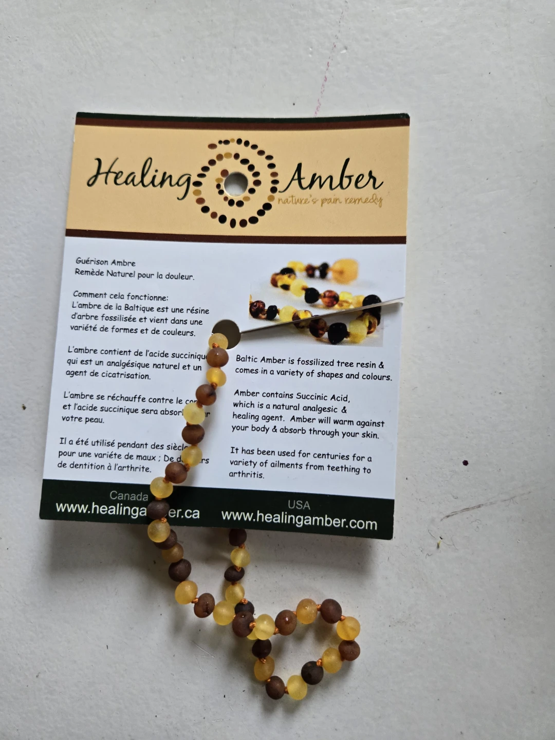 Healing Amber Baby Necklace 11"
