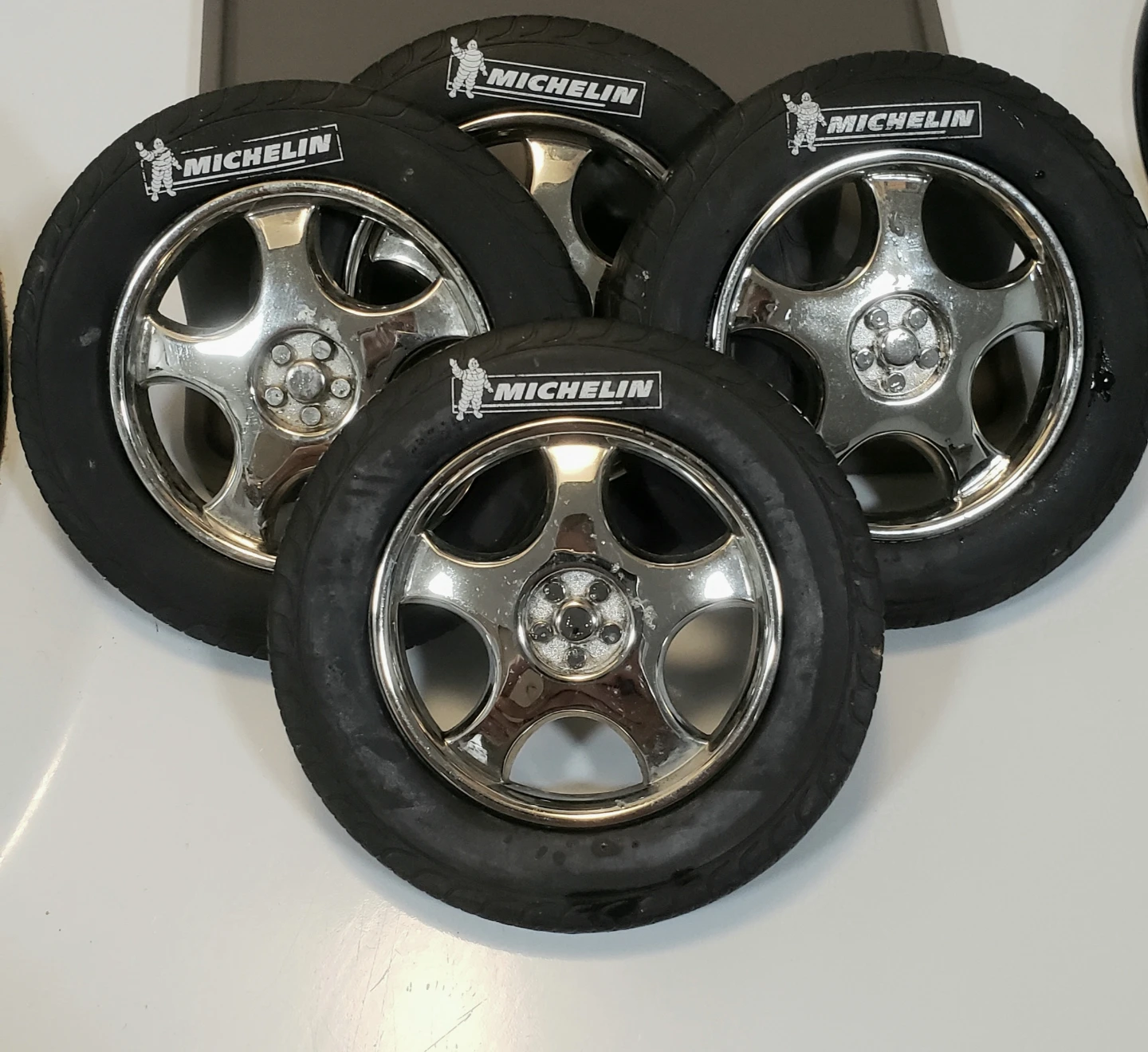 Set of 4 miniature Michelin wheels  coasters