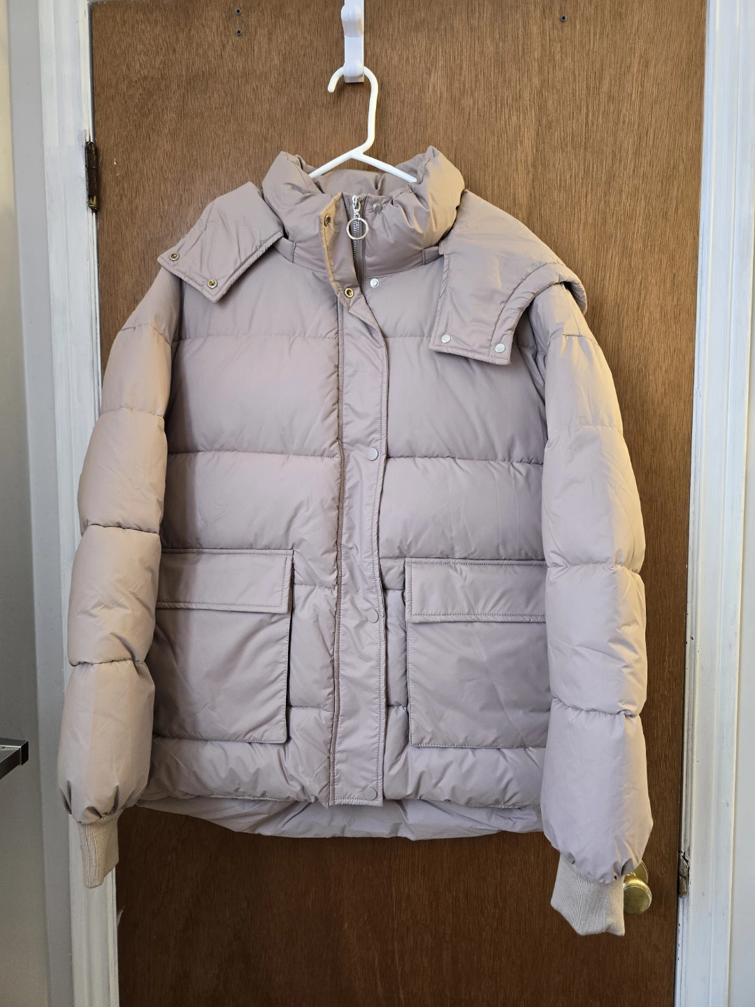 Brand New SHEIN Women’s Puffer Jacket – Beige – Size Large