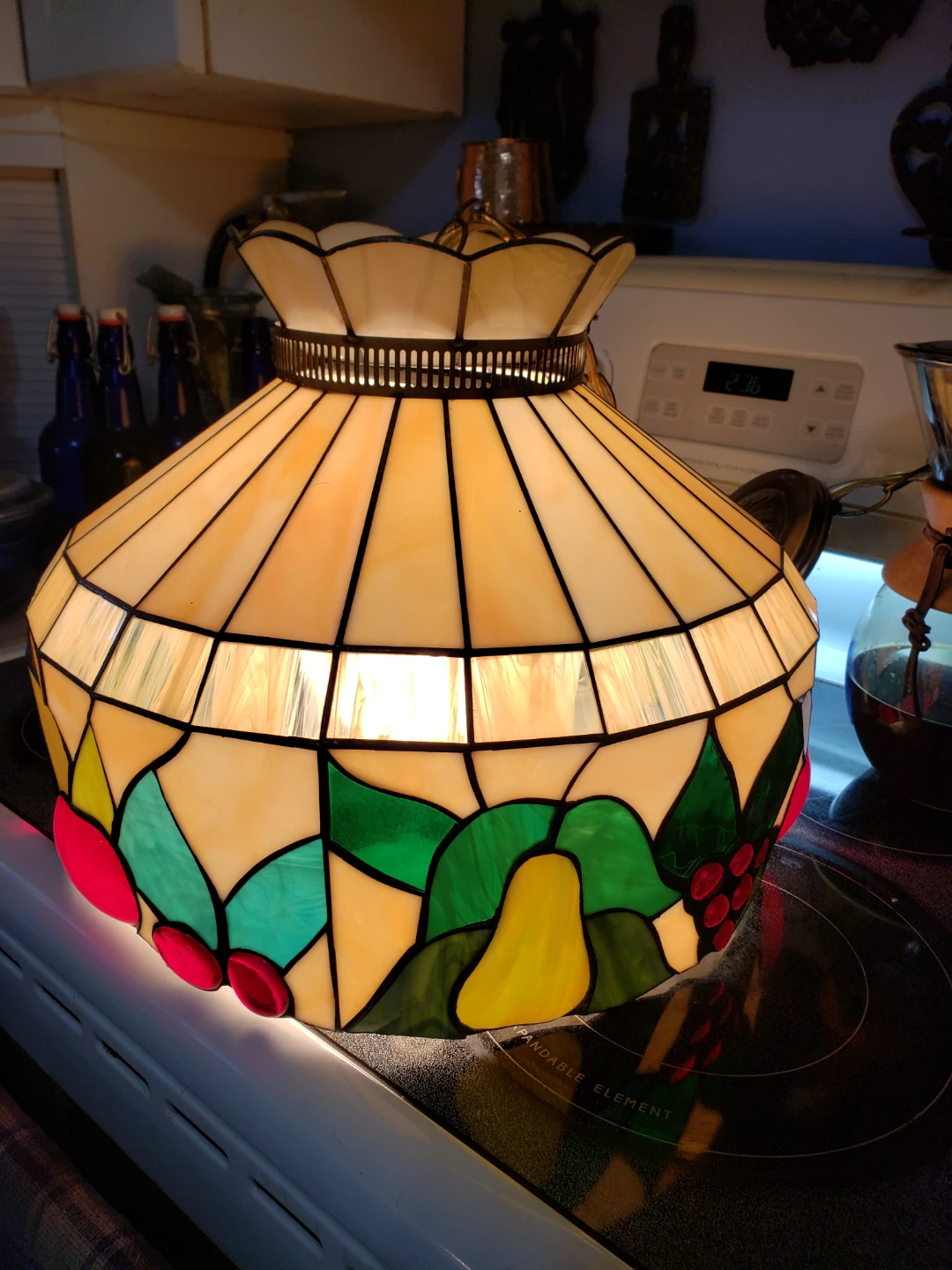 Vintage Stained Glass Pendant Lamp