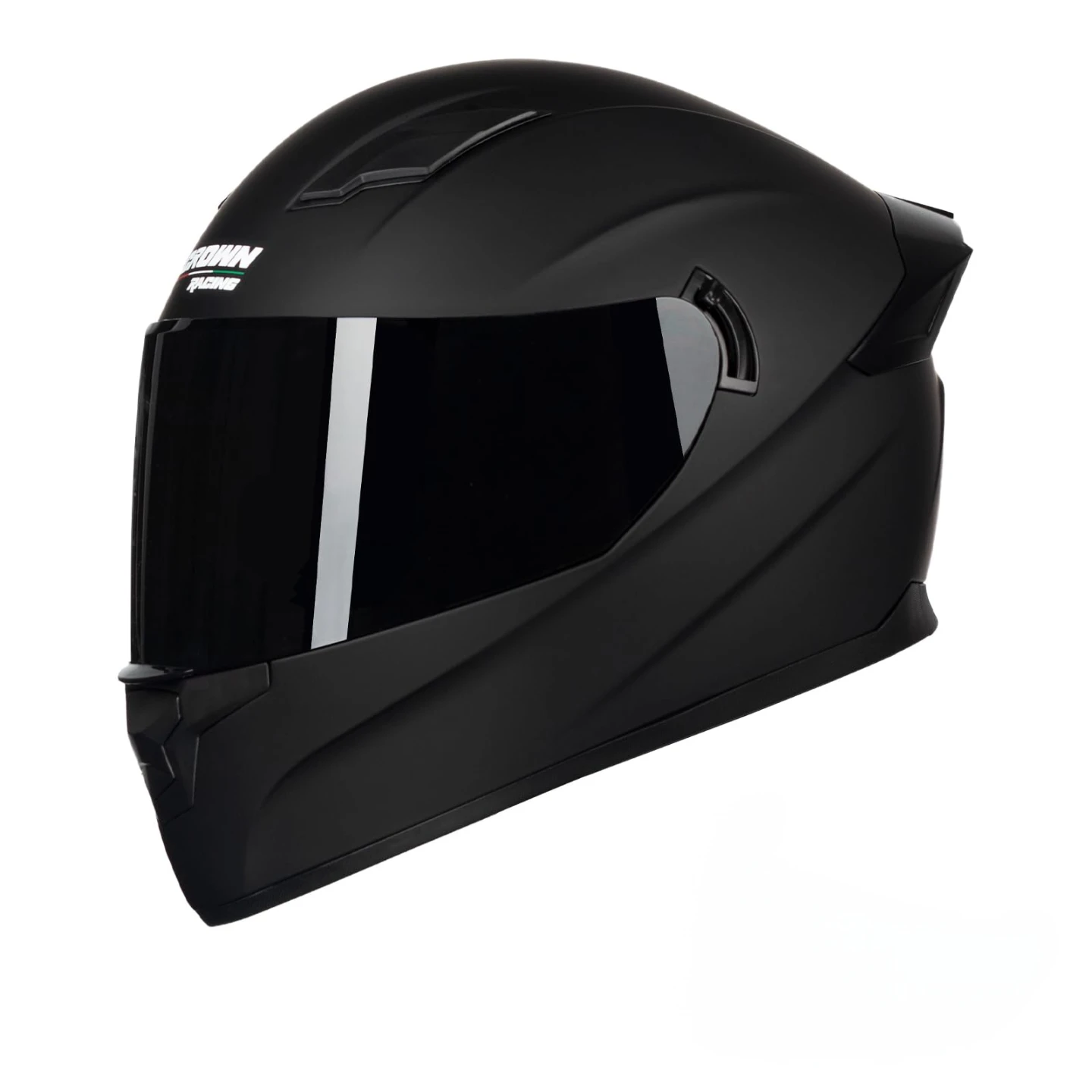 New Crown Racing Matte Black Motorcycle Helmet