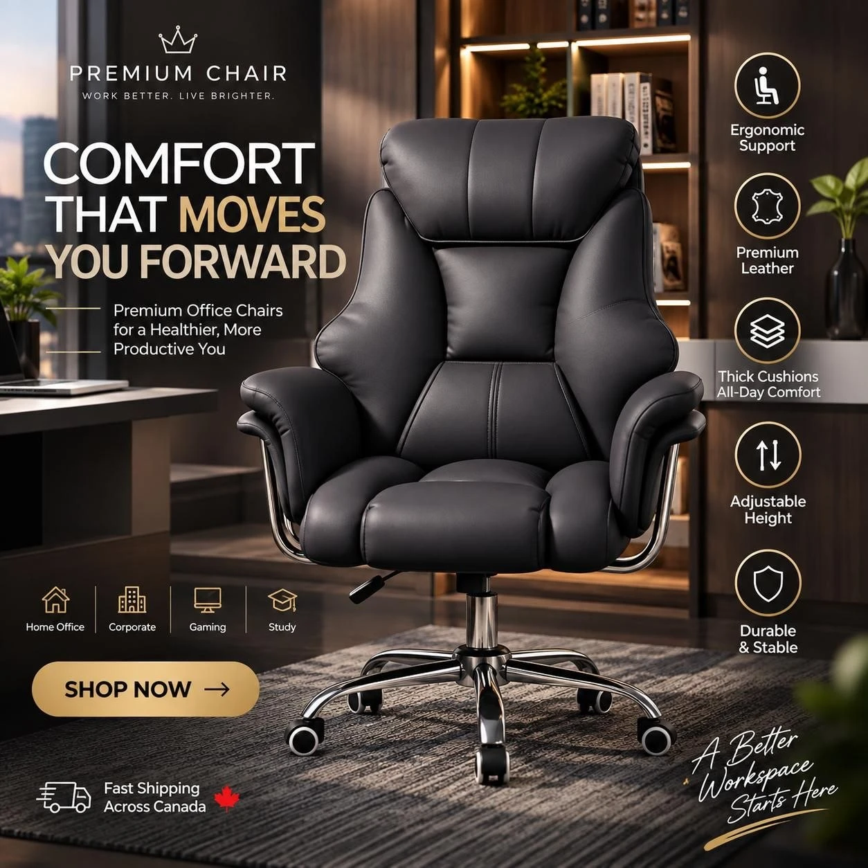Ergonomic Office Chair with High-Density Foam - photo 3